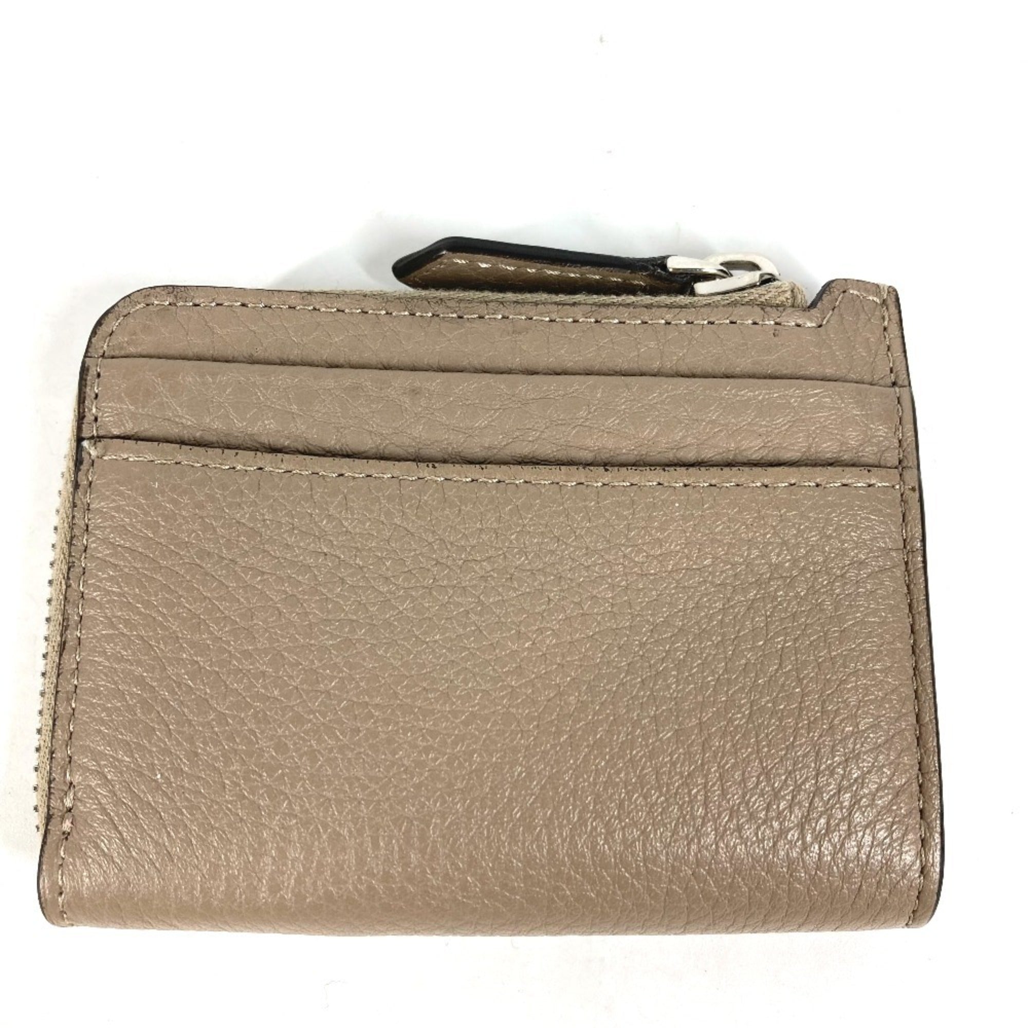 Fendi Beige Leather Coin Purse/Coin Case (Pre-Owned)