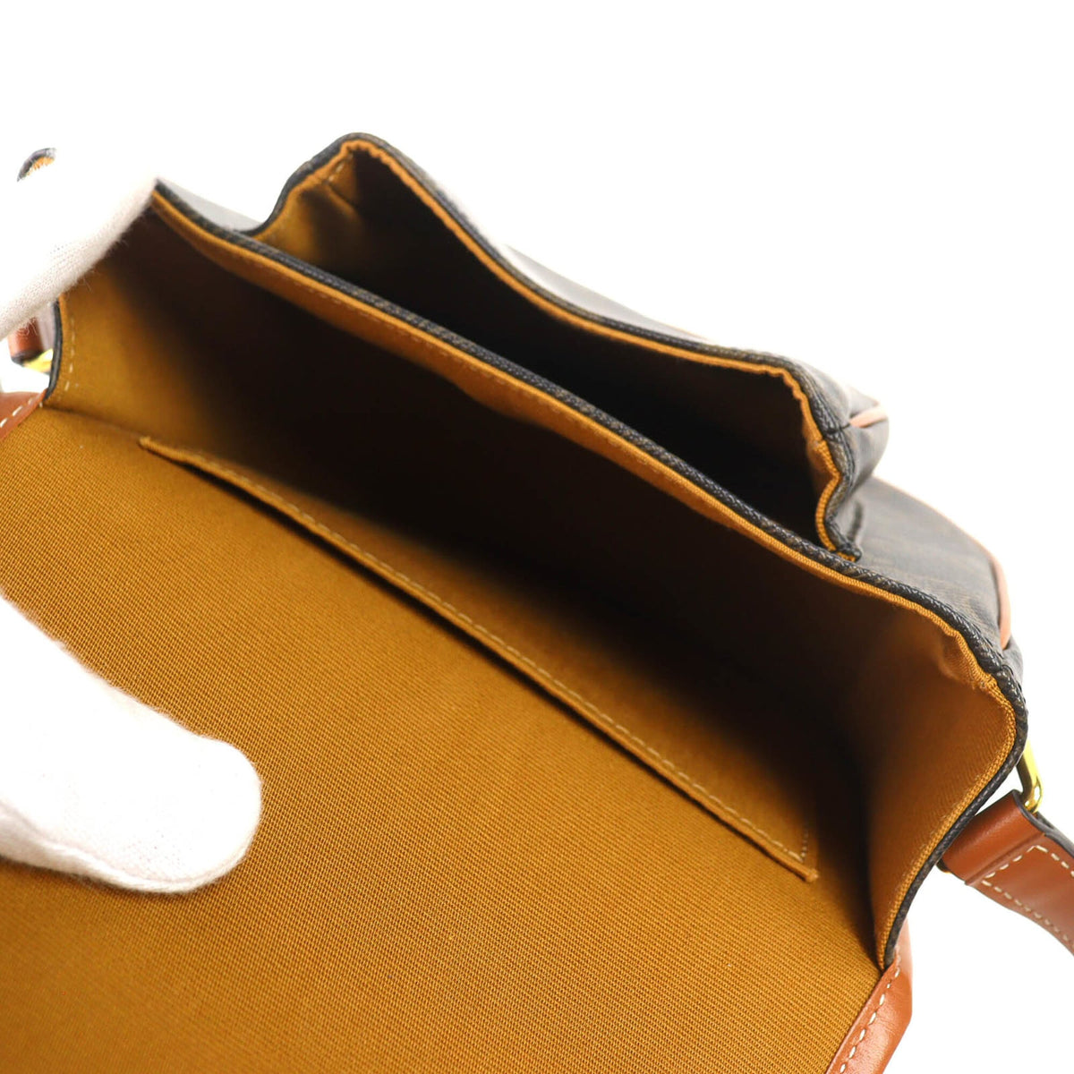 Celine Brown Canvas Shoulder Bag (Pre-Owned)