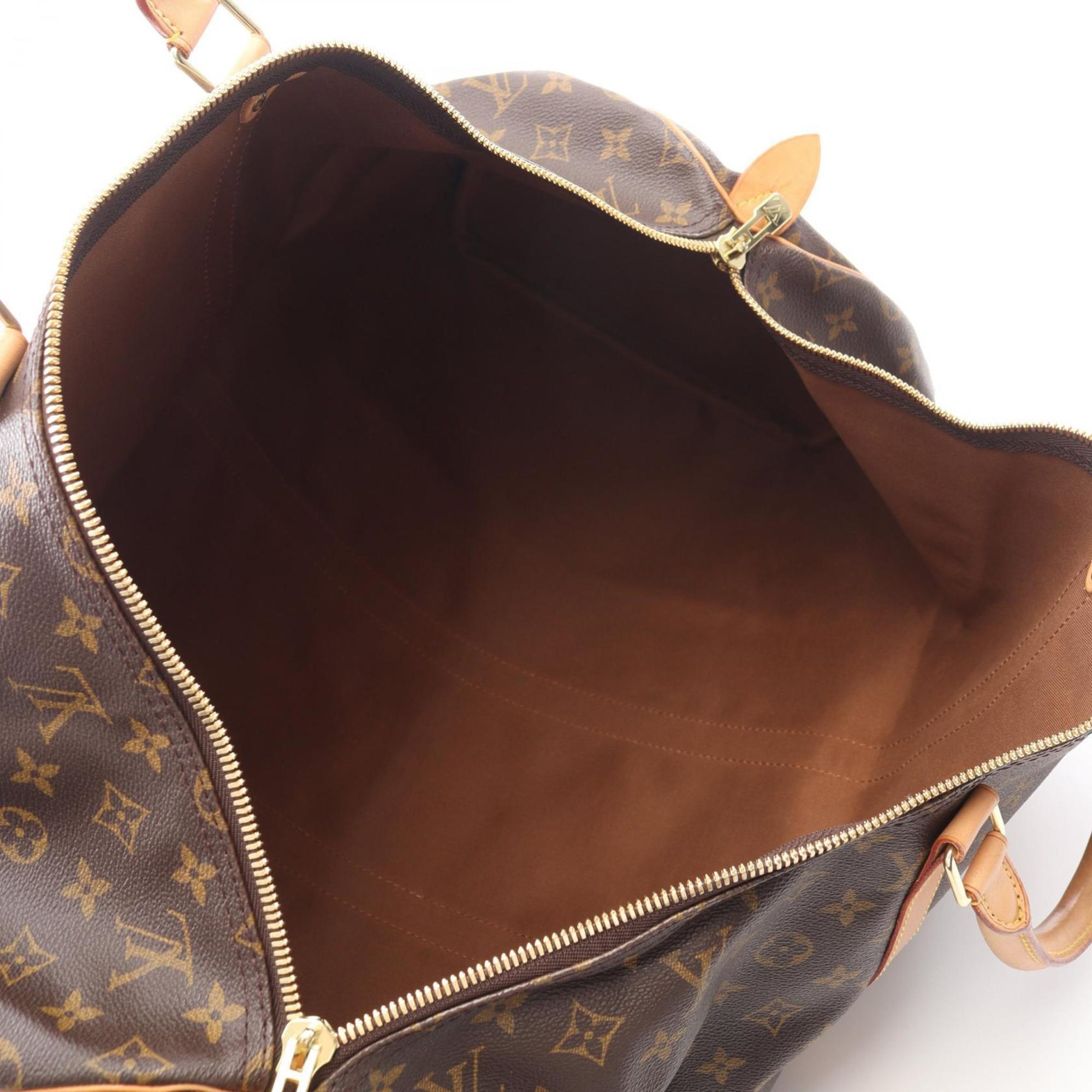 Louis Vuitton Brown Coated Canvas Leather Boston Bag Handbag (Pre-Owned)