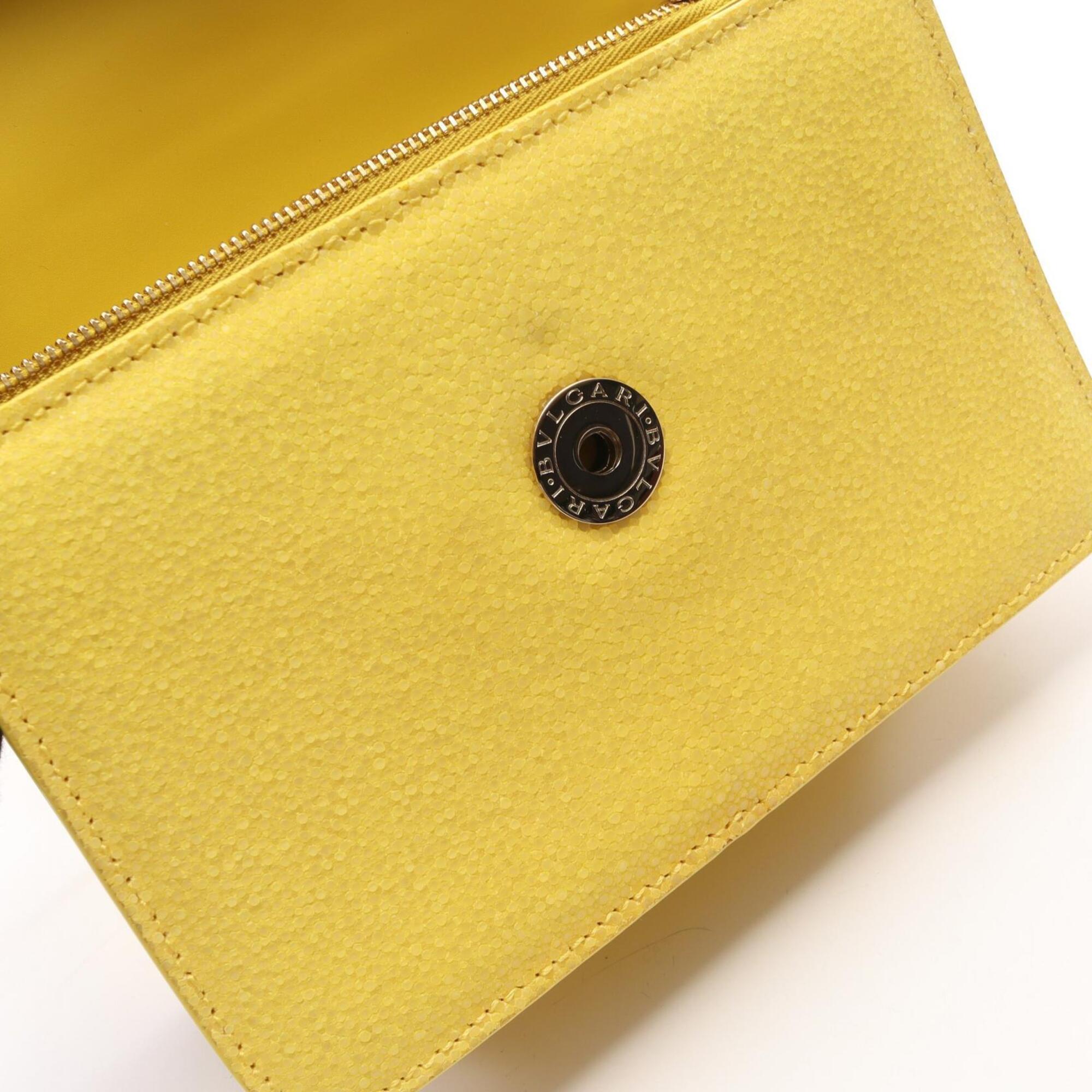 Bvlgari Yellow Leather Handbag Shoulder Bag (Pre-Owned)