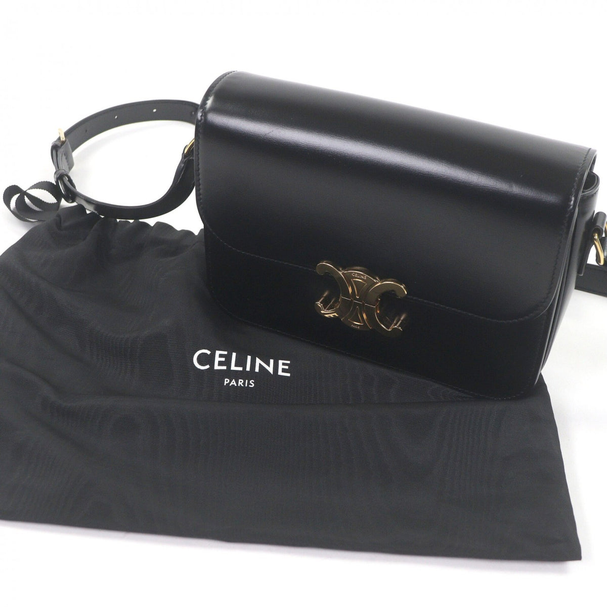 Celine Black Leather Shoulder Bag (Pre-Owned)