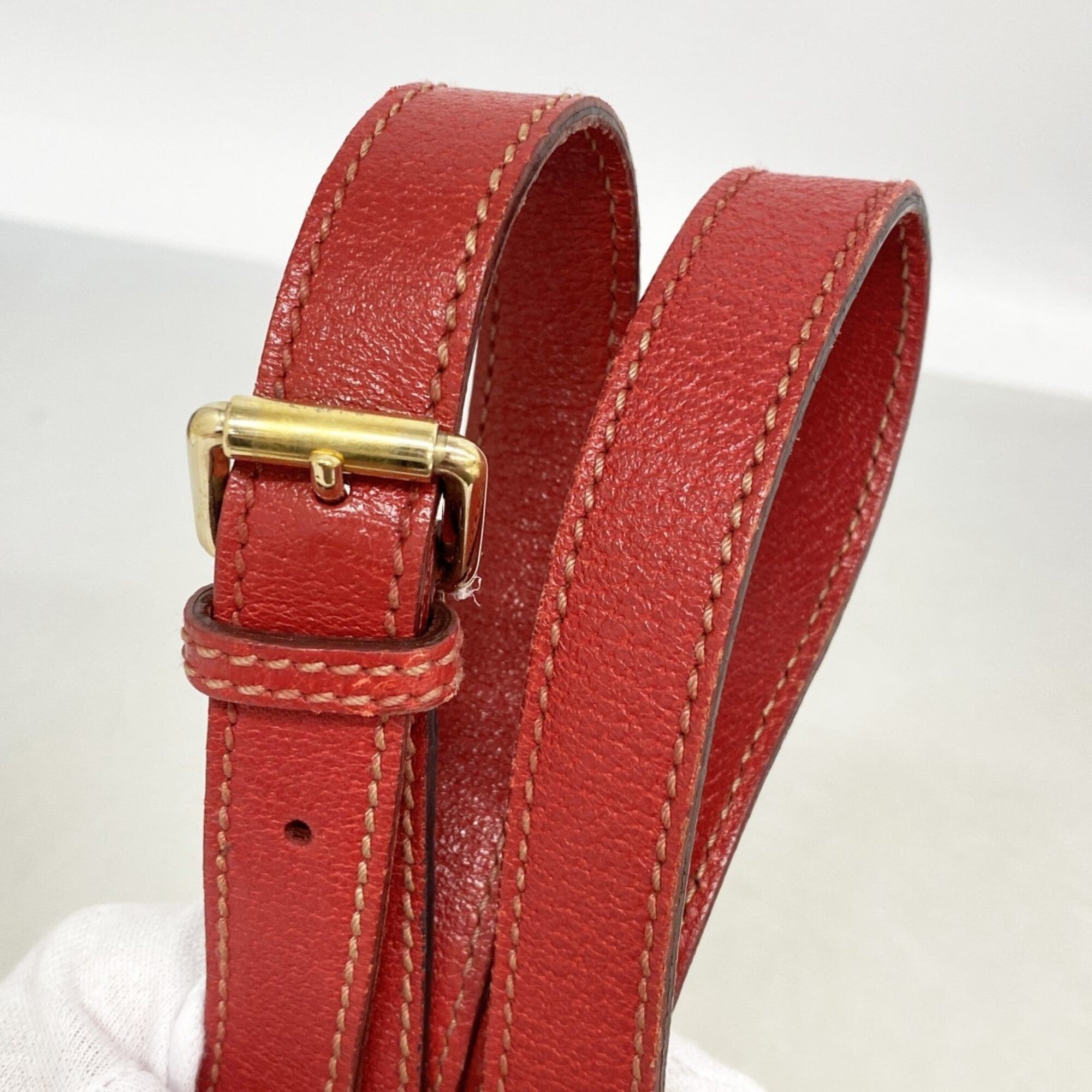 Gucci Navy Red Color Canvas Shoulder Bag (Pre-Owned)
