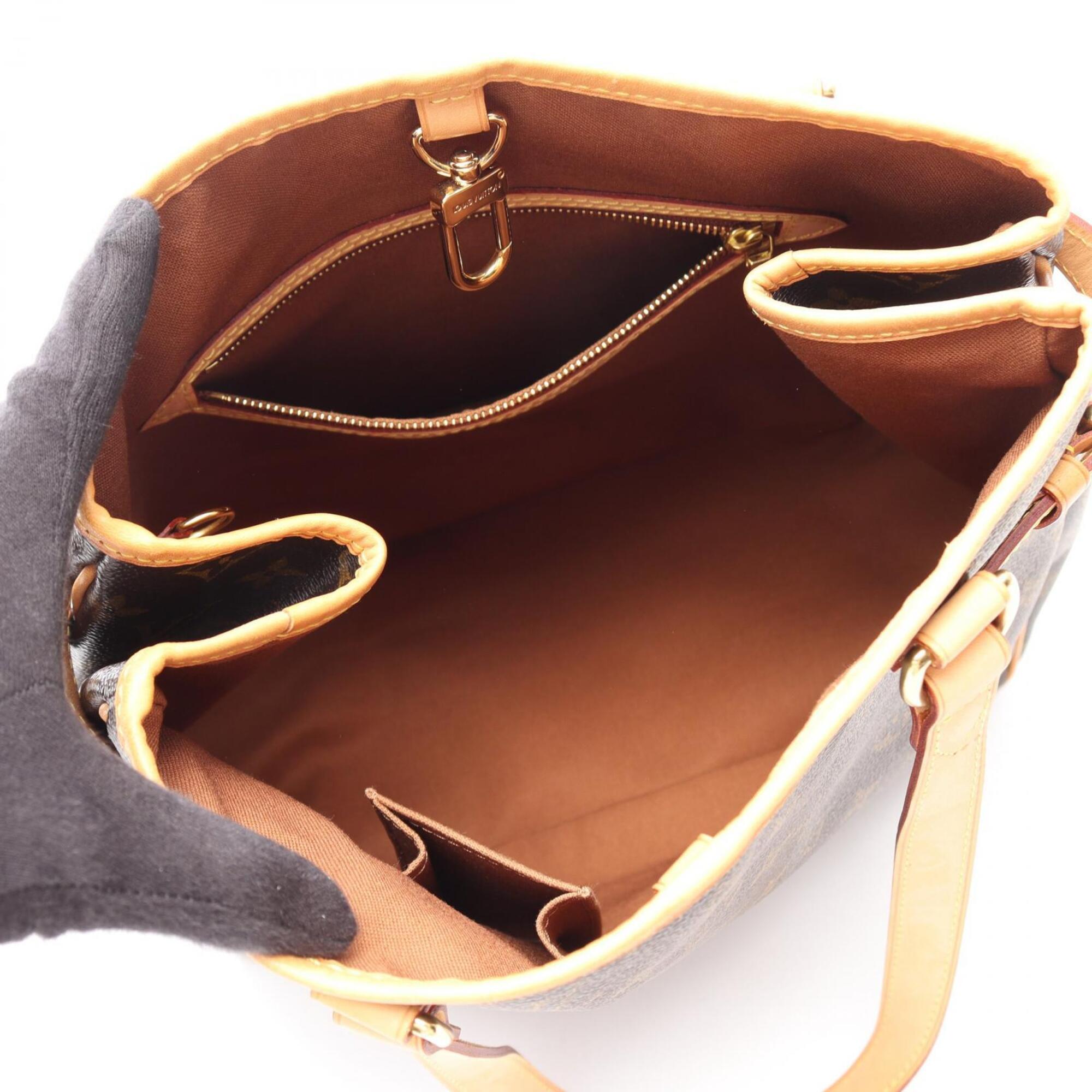 Louis Vuitton Brown Monogram Coated Canvas Leather Handbag Tote Bag (Pre-Owned)