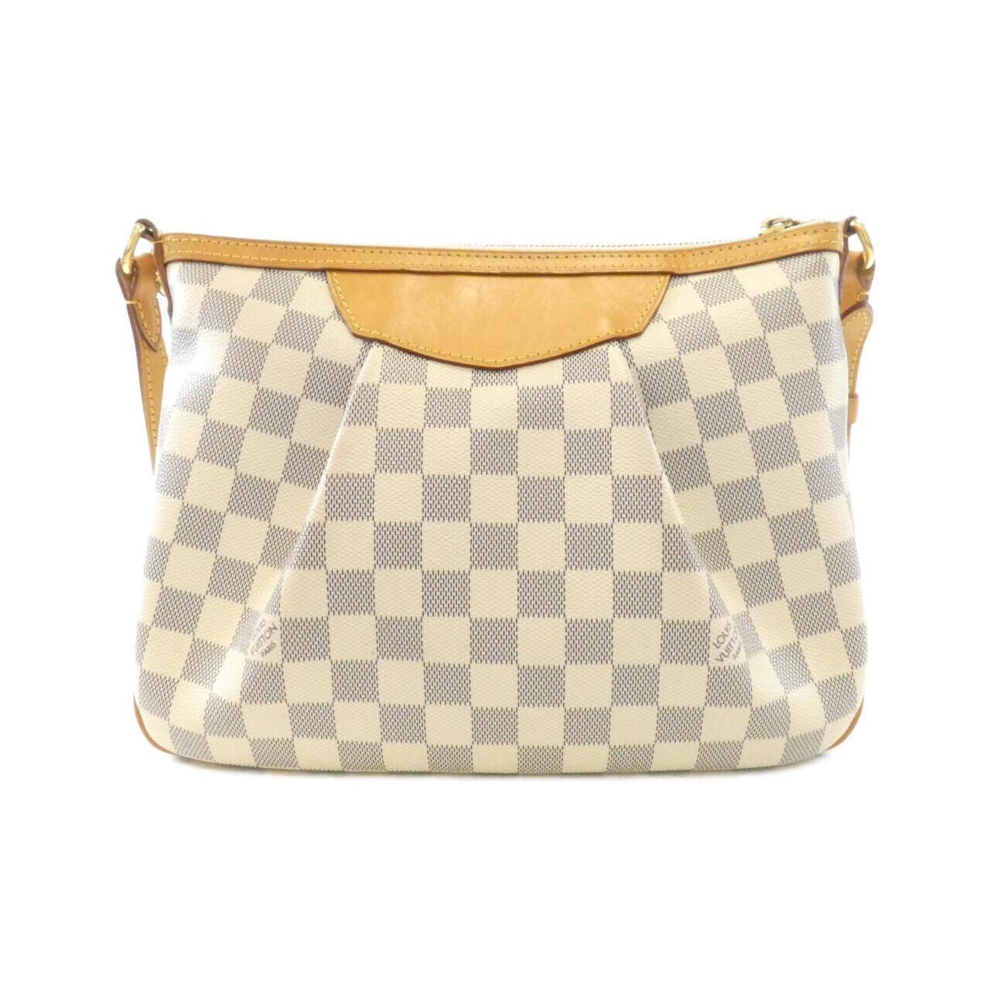 Louis Vuitton Azur White Coated Canvas Shoulder Bag (Pre-Owned)