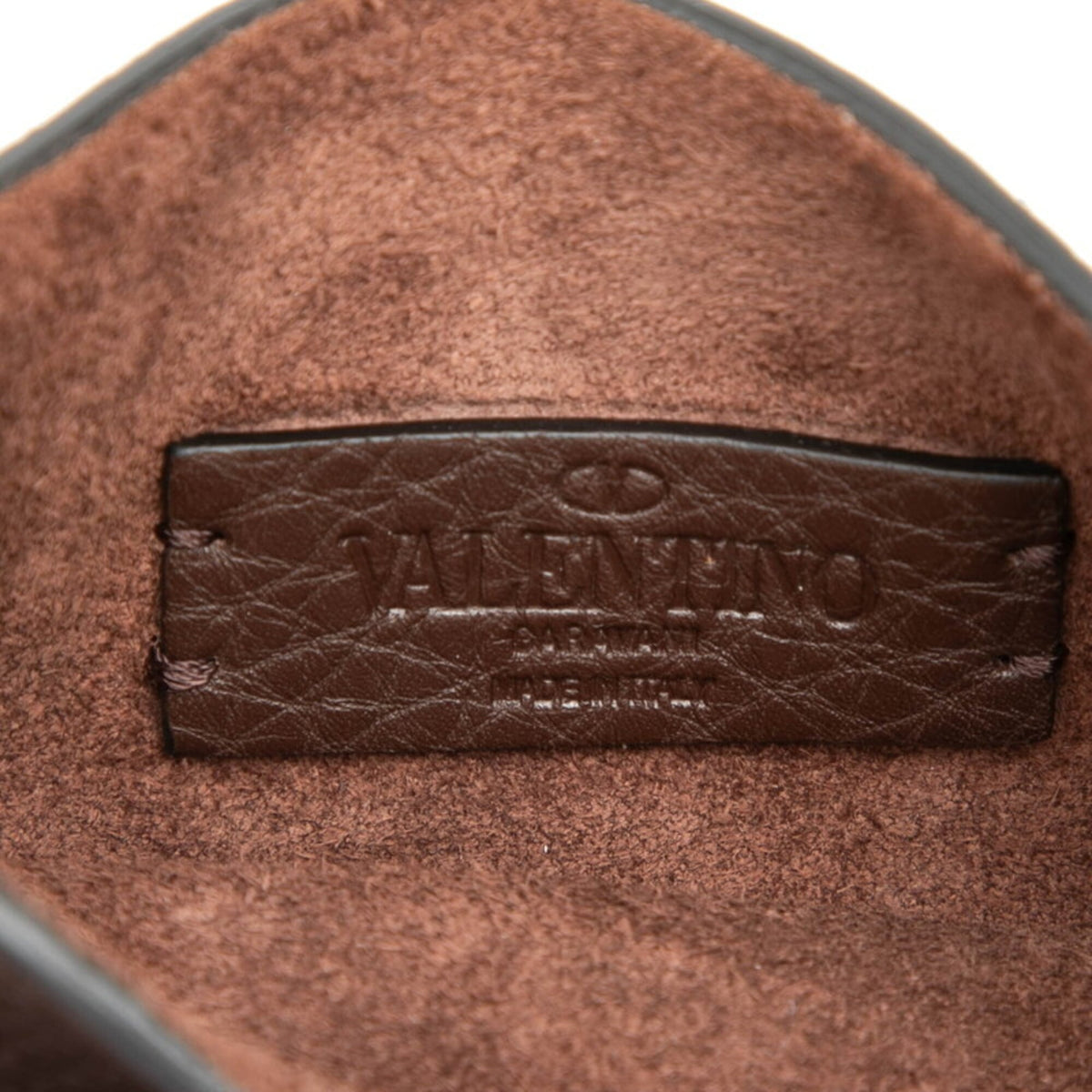 Valentino Brown Leather Pochette Shoulder Bag (Pre-Owned)