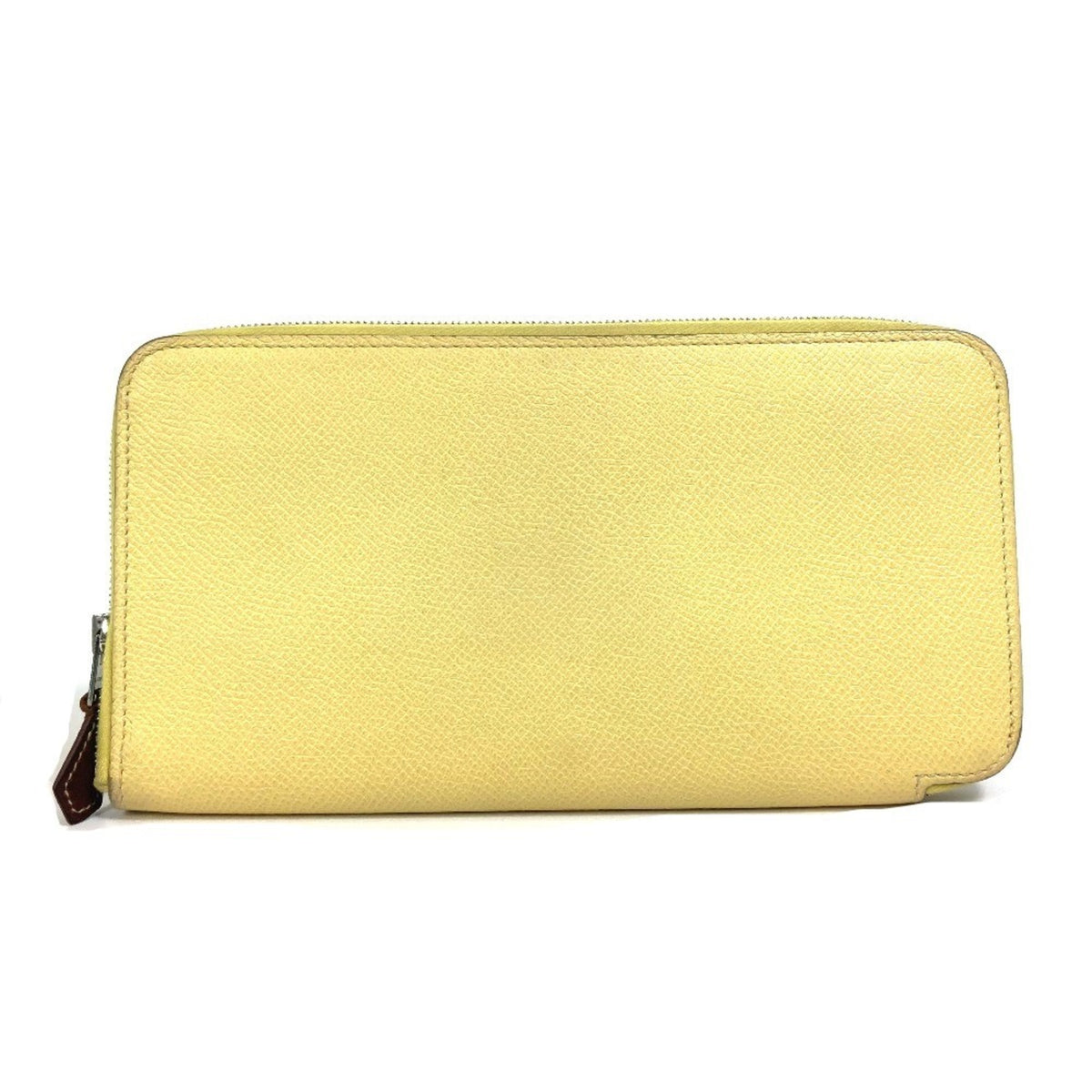 Hermes Silk'in Green Yellow Leather Long Wallet (Bi-Fold) (Pre-Owned)