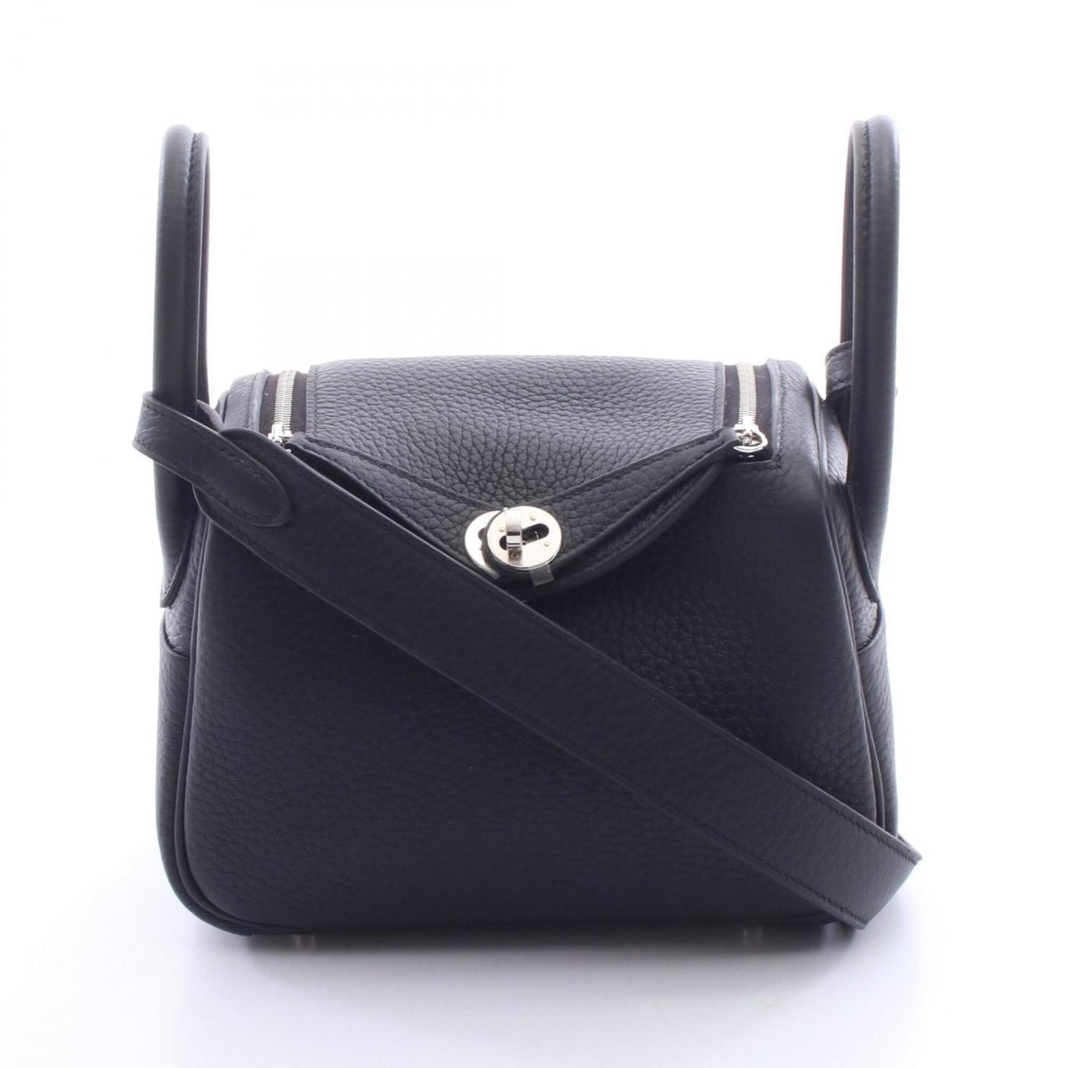 Hermes Black Taurillon Clemence Leather Handbag Shoulder Bag (Pre-Owned)
