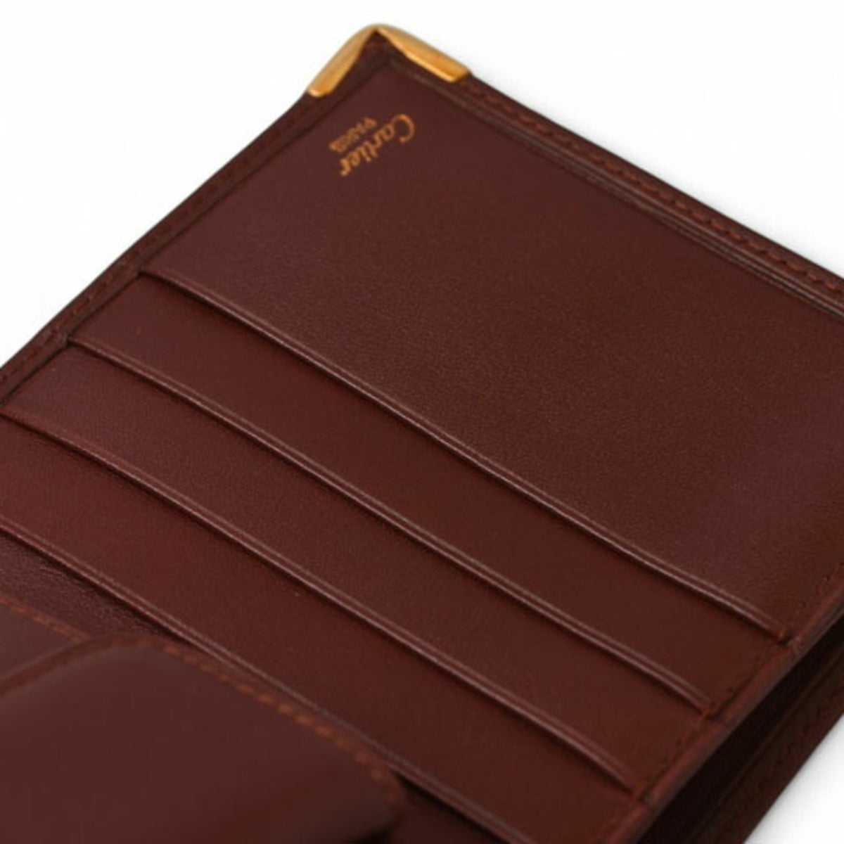 Cartier Bordeaux Leather Wallet (Bi-Fold) (Pre-Owned)