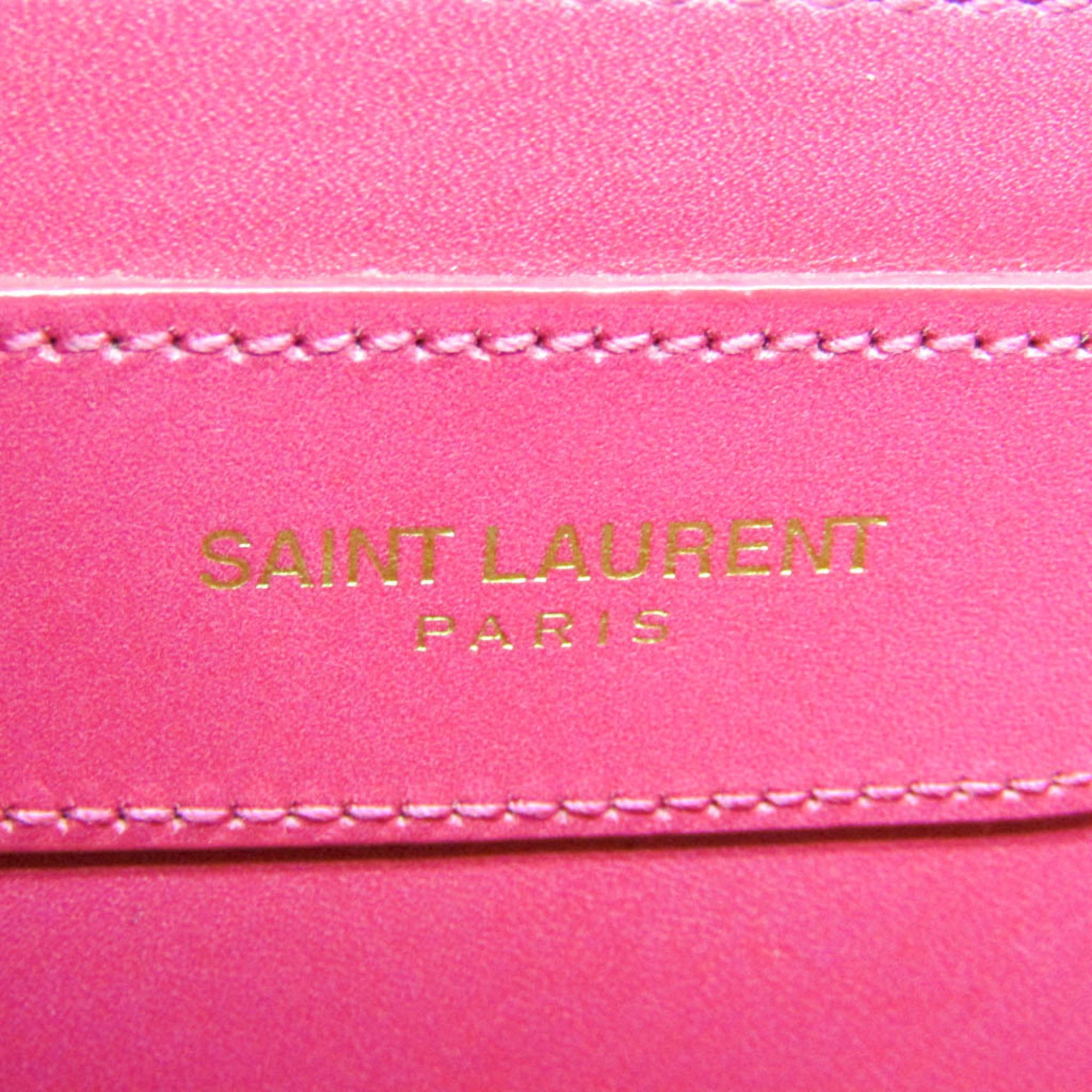 Saint Laurent Vintage Shoulder Bag Leather Pink Leather Shoulder Bag Bag (Pre-Owned)
