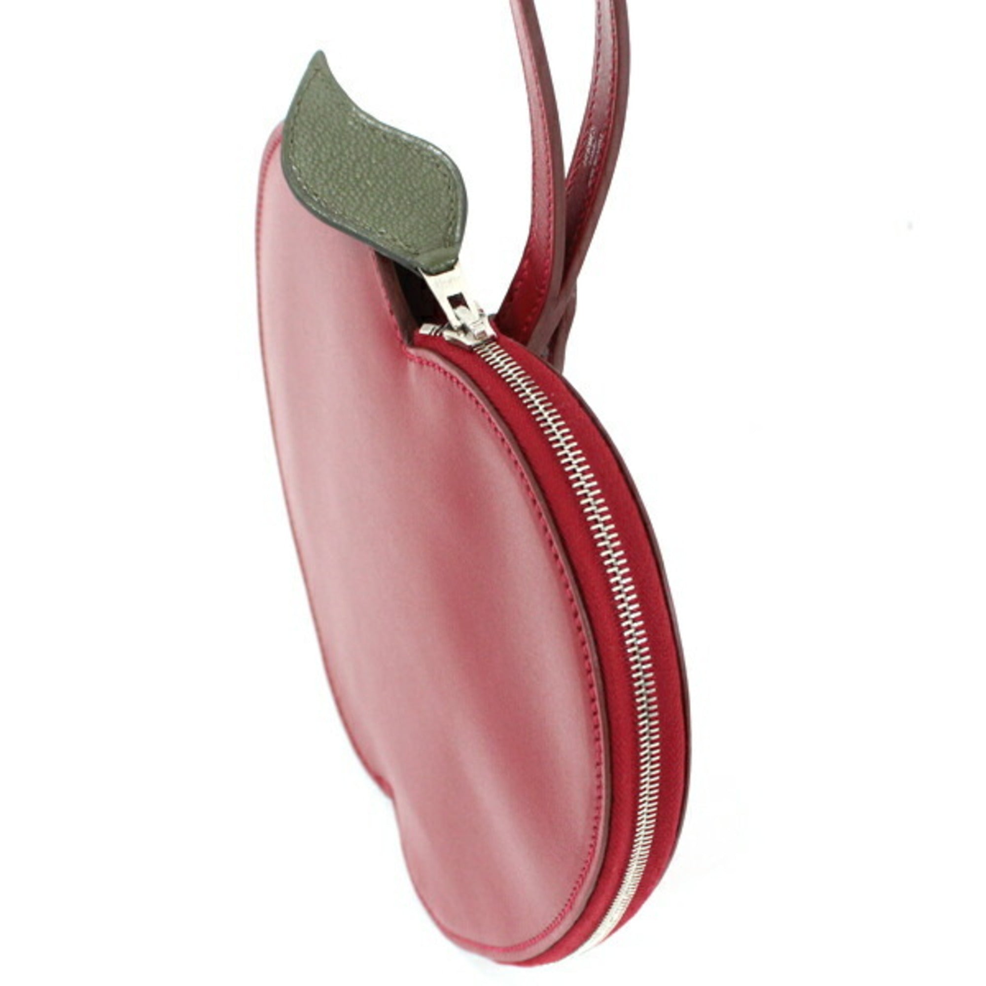 Hermes Rouge Vif Tadelakt Leather Chevre Leather Pochette Pouch (Pre-Owned)