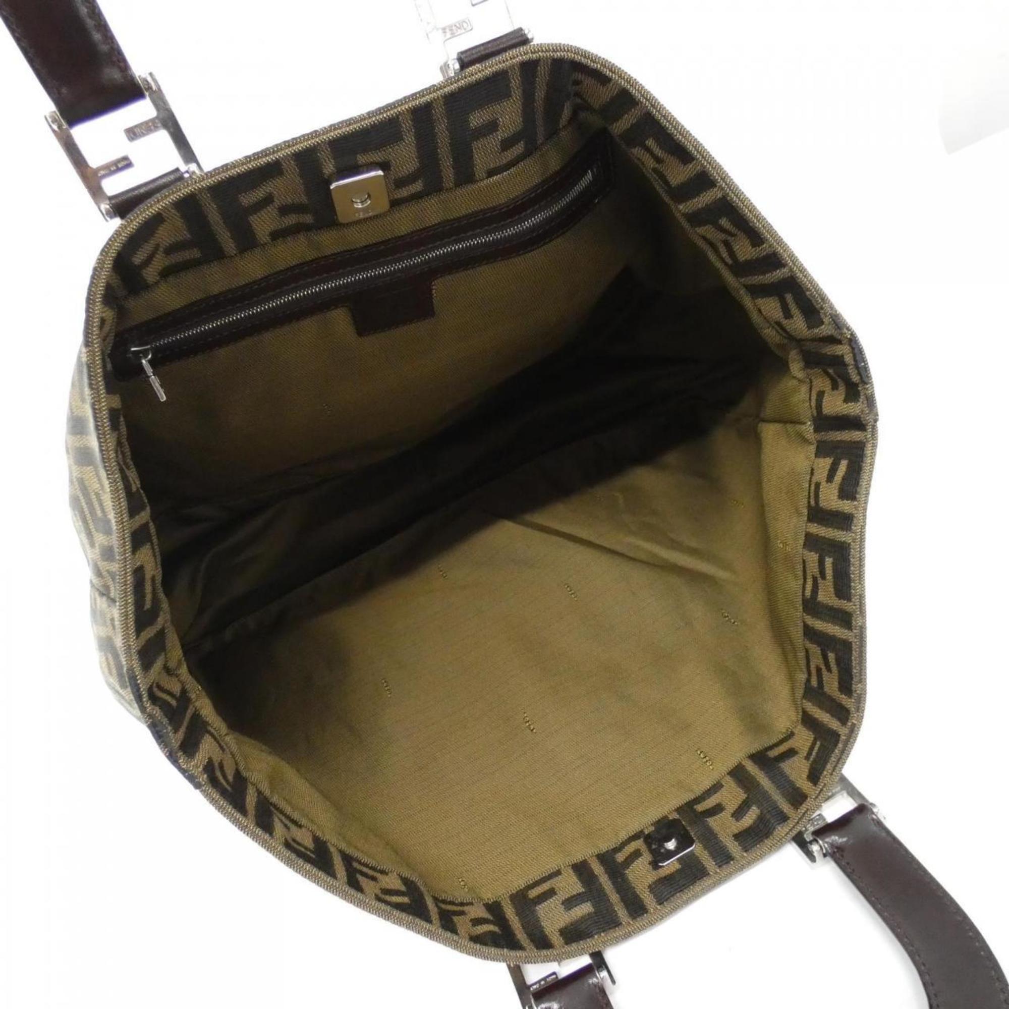Fendi Brown Canvas Handbag (Pre-Owned)