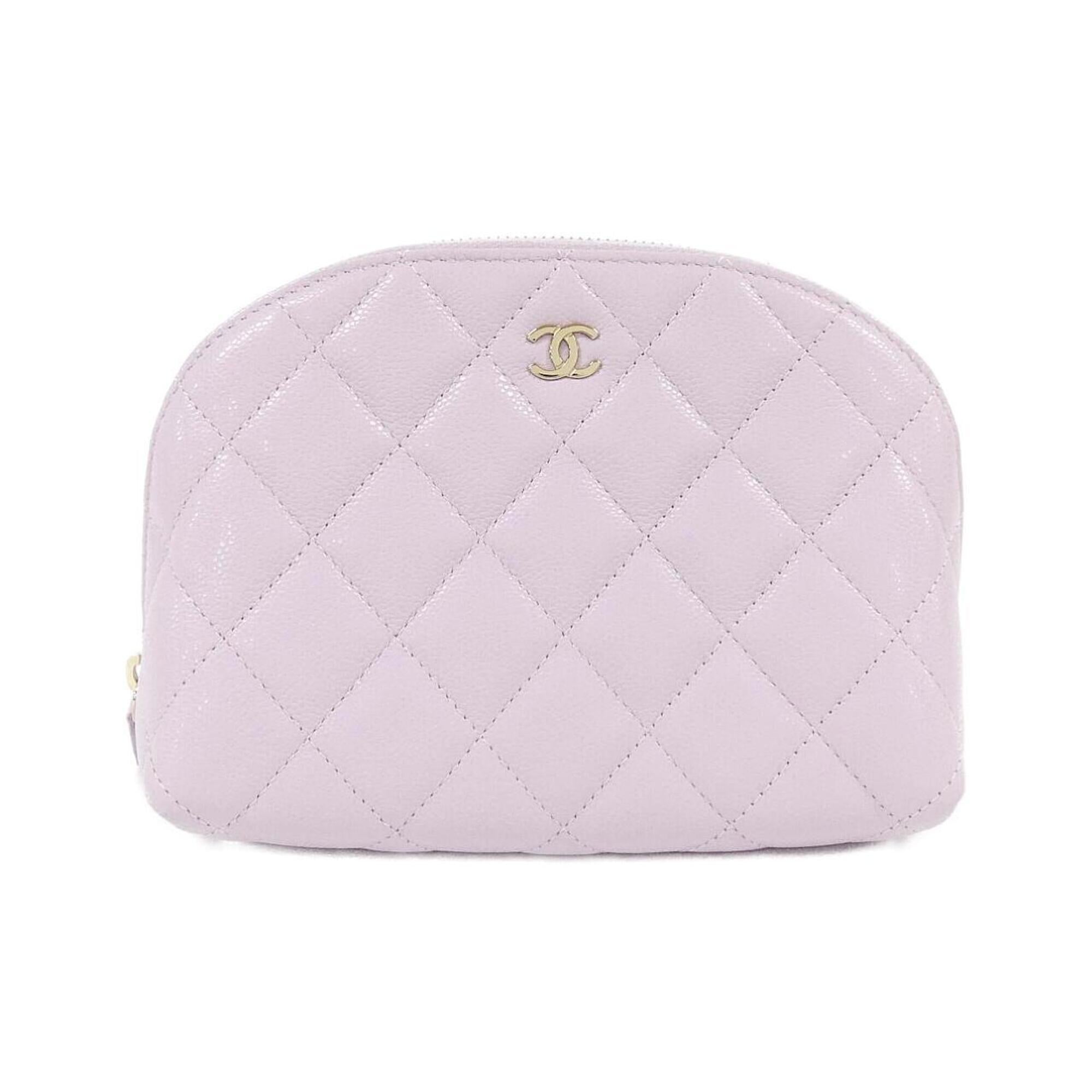 Chanel Pink Grained Calfskin Handbag Pouch (Pre-Owned)