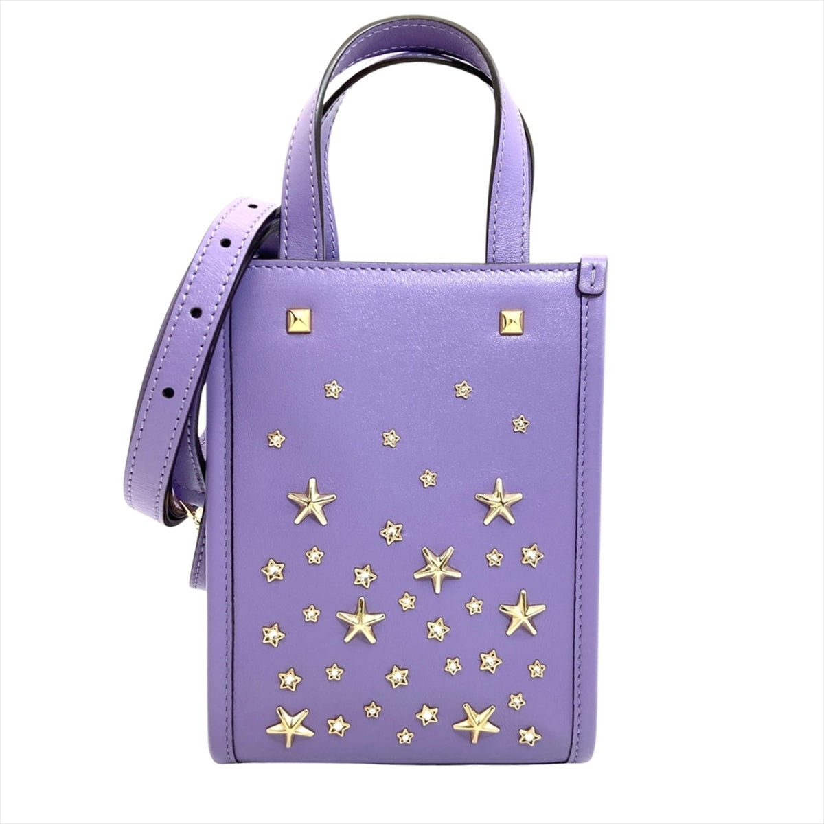 Jimmy Choo Purple Leather Shoulder Bag Tote Bag (Pre-Owned)