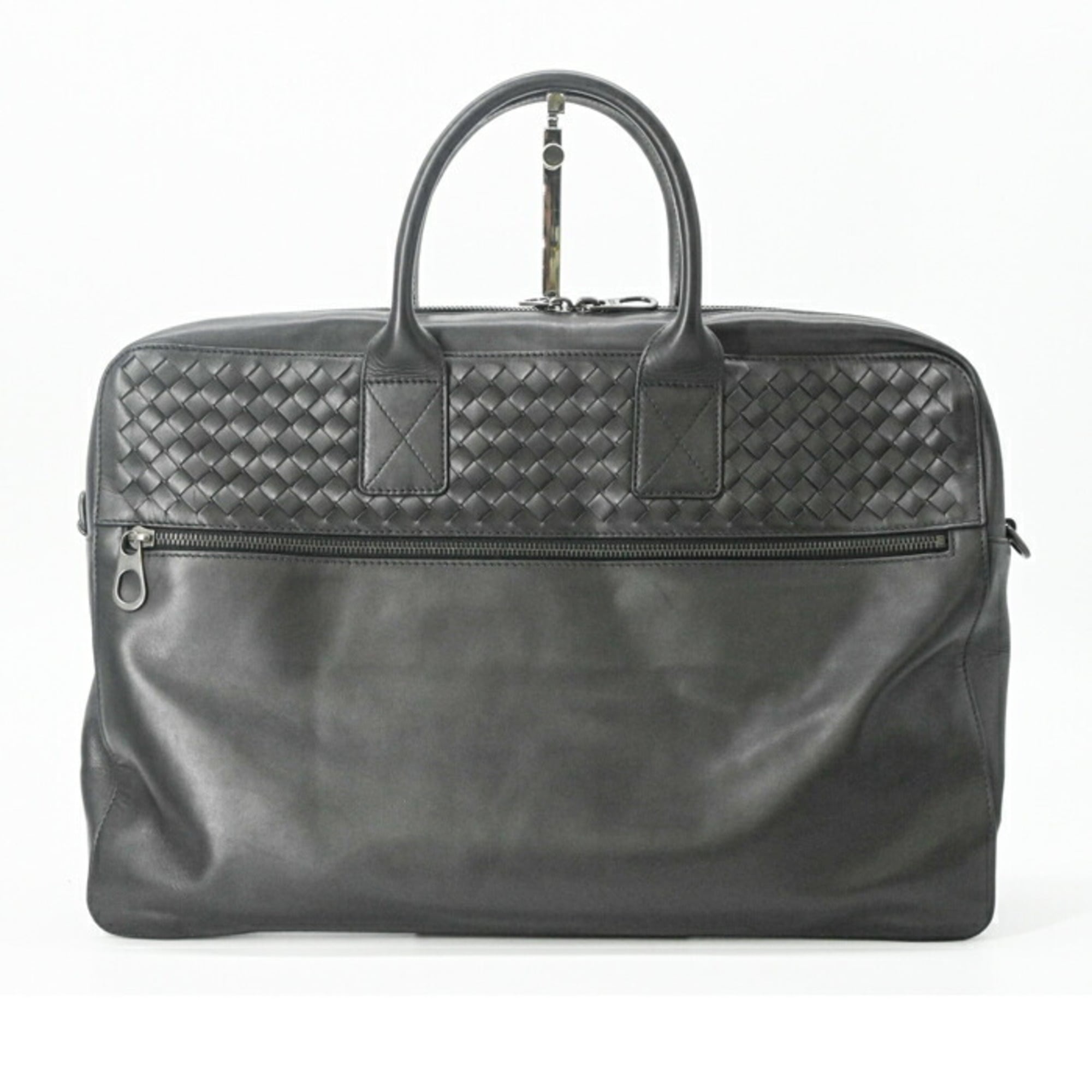Bottega Veneta Black Intrecciato Leather Shoulder Bag (Pre-Owned)