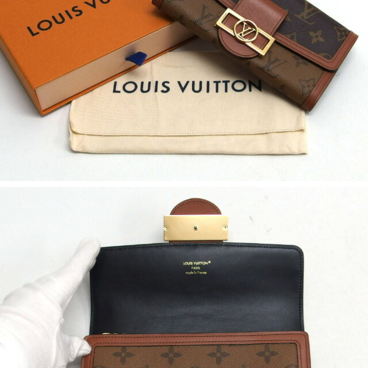 Louis Vuitton Brown Monogram Reverse Canvas Leather Wallet (Bi-Fold) (Pre-Owned)