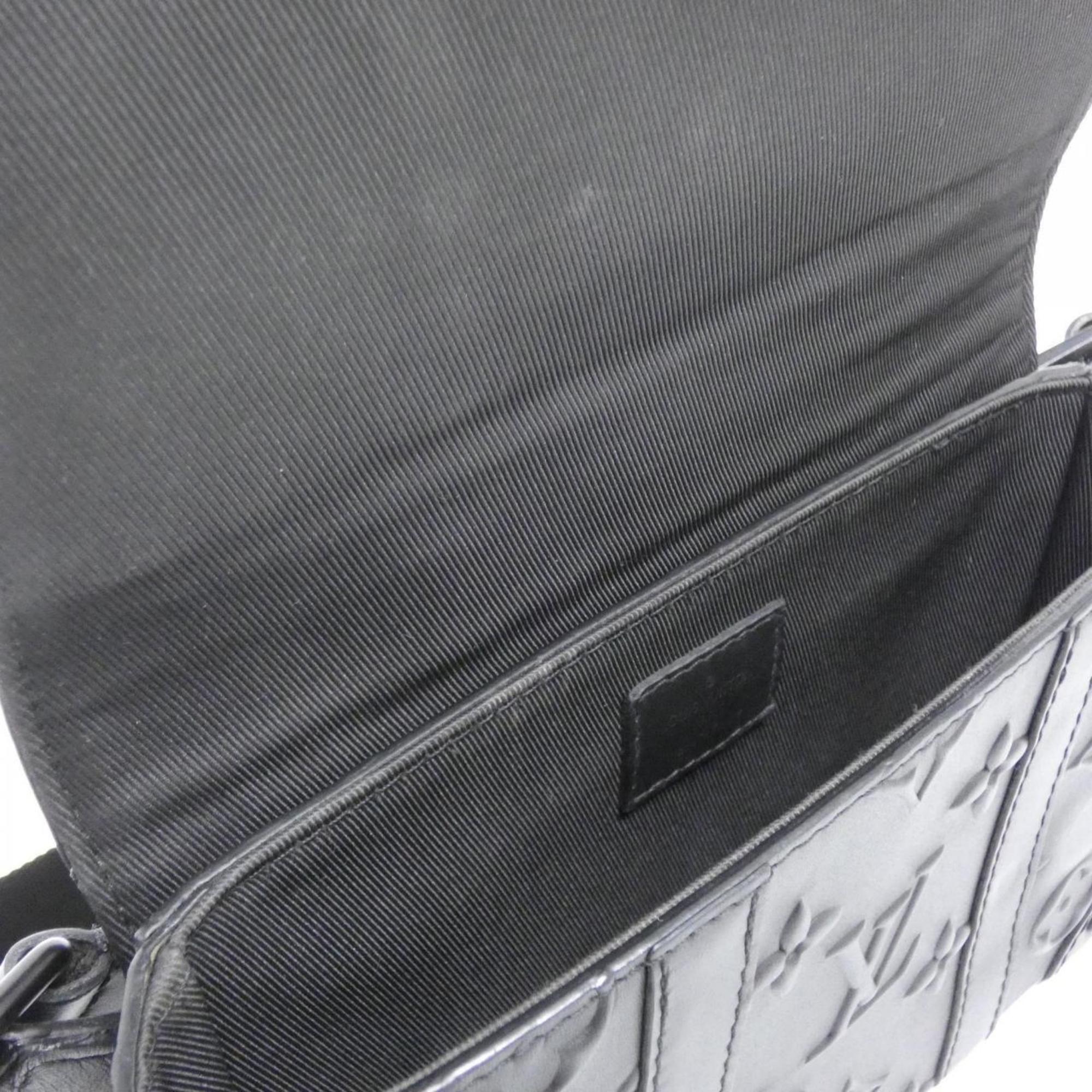 Louis Vuitton Monogram Black Leather Shoulder Bag (Pre-Owned)