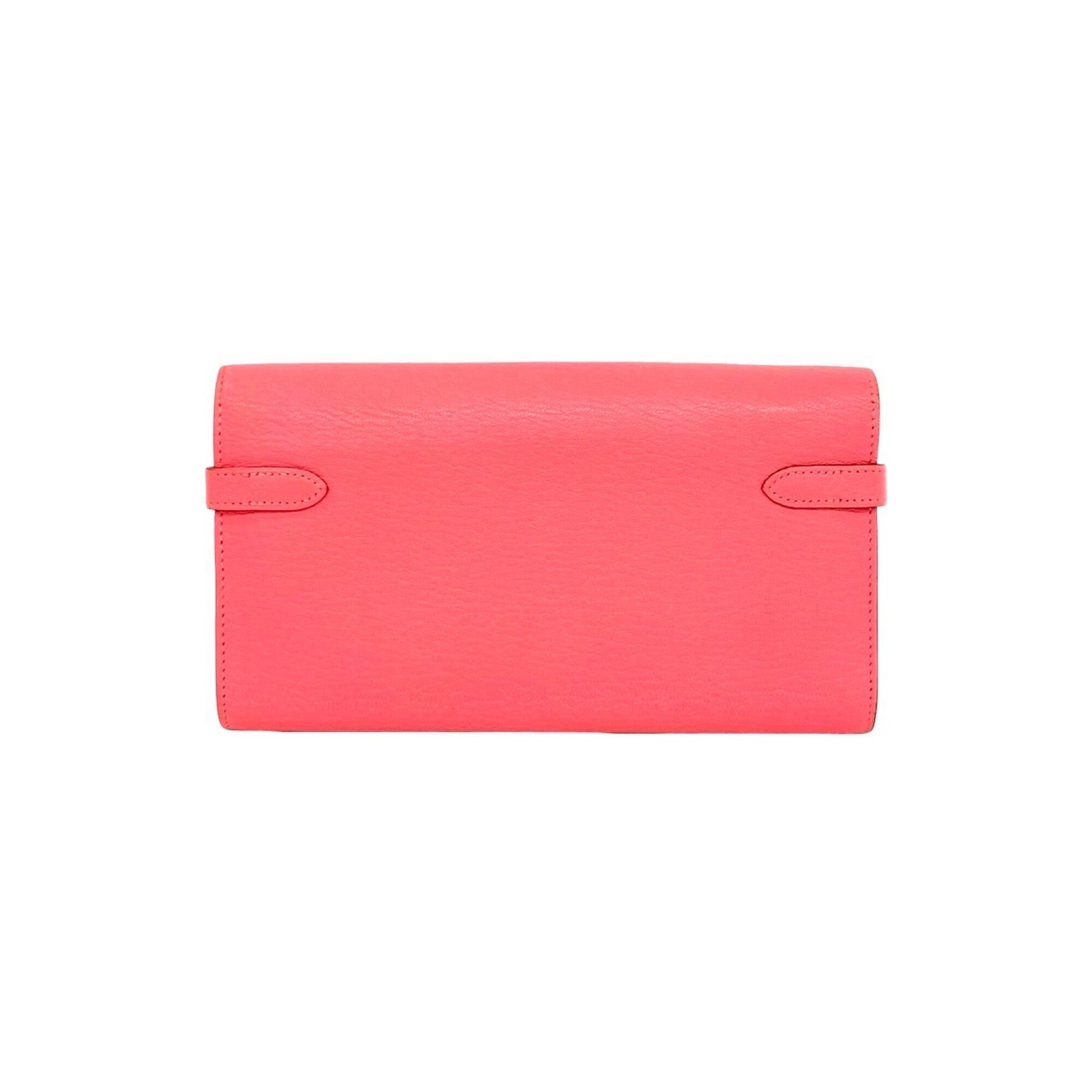Hermes Pink Chevre Myzore Leather Long Wallet (Bi-Fold) (Pre-Owned)