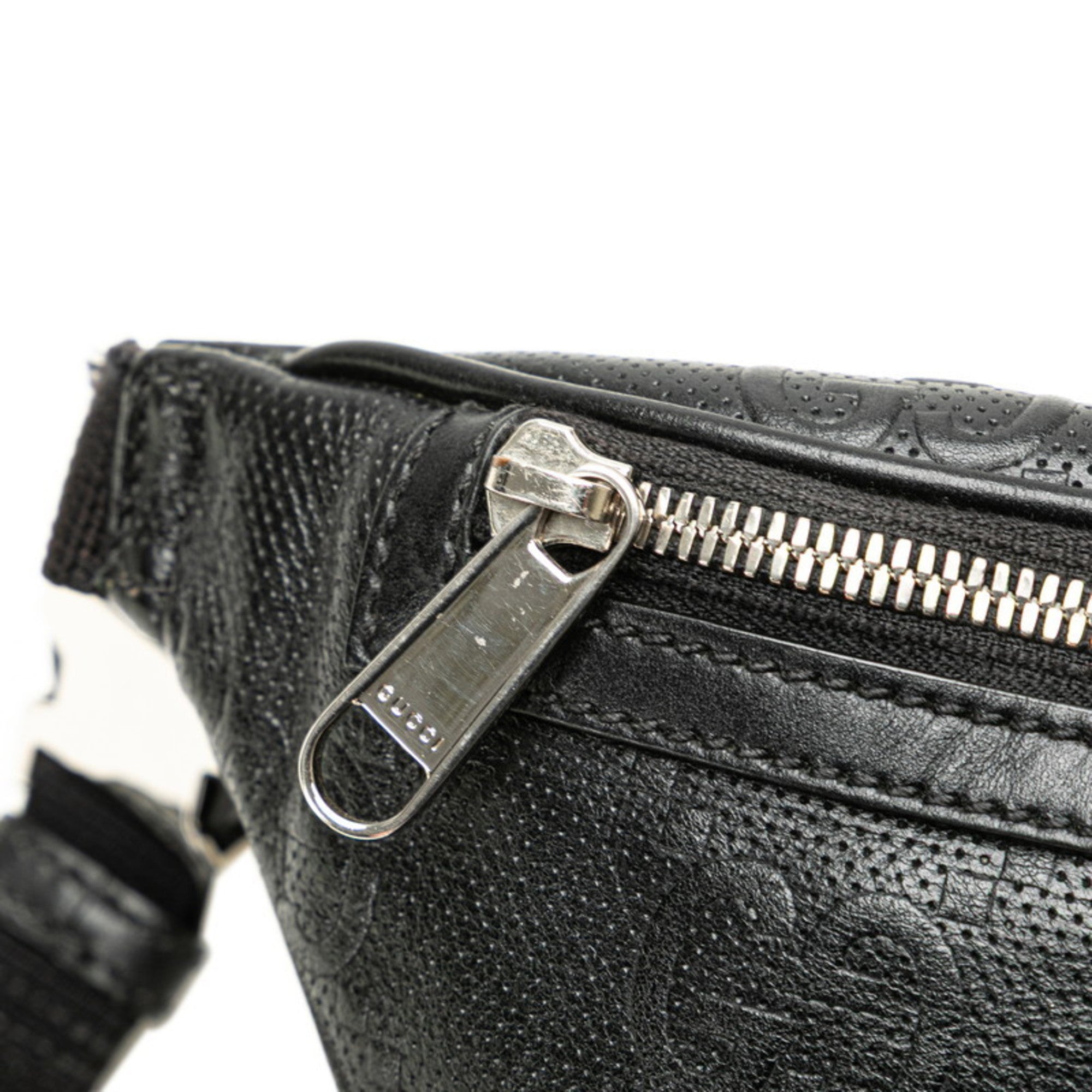 Gucci Black Leather Fanny Pack Sling Bag (Pre-Owned)