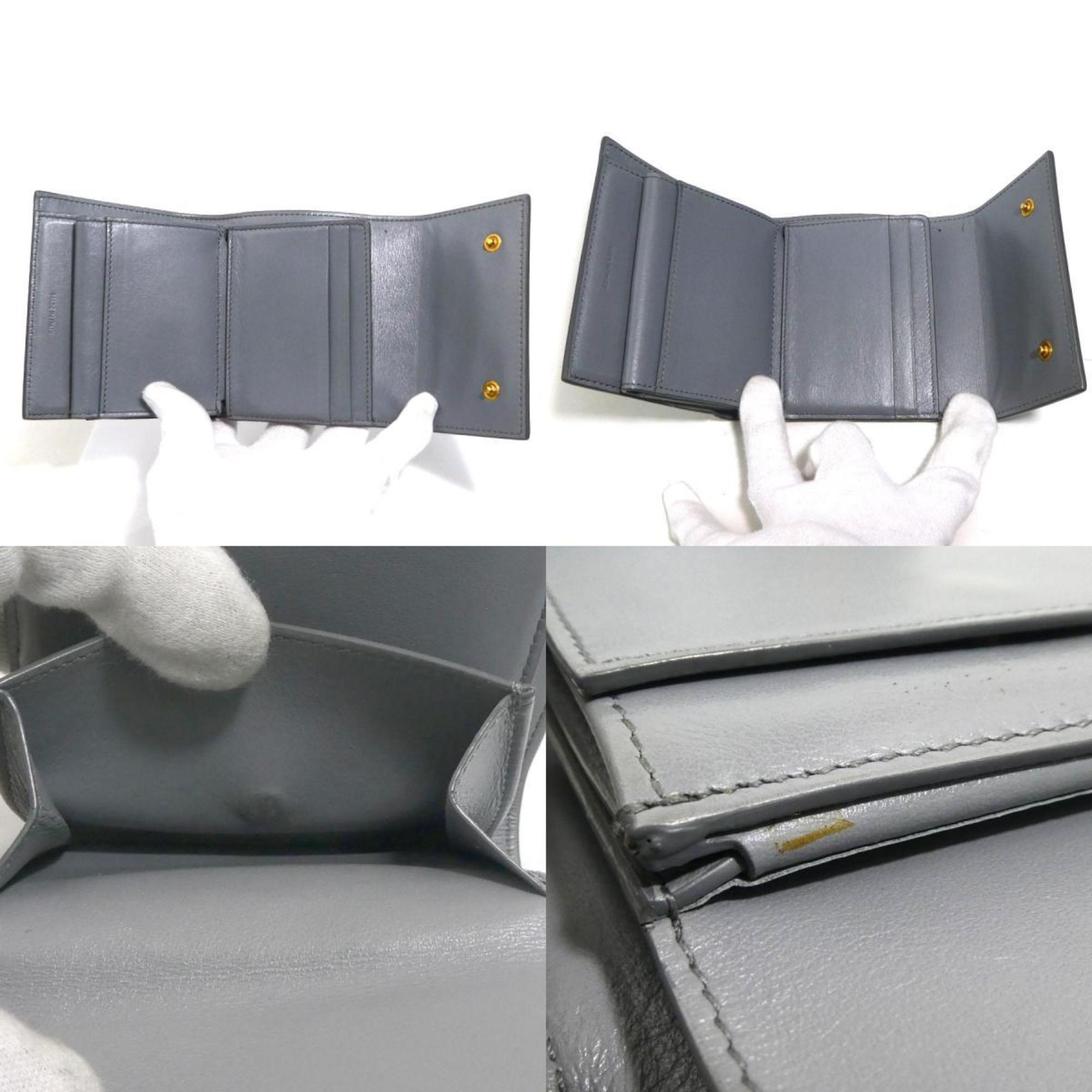 Celine Gray Leather Wallet (Tri-Fold) (Pre-Owned)