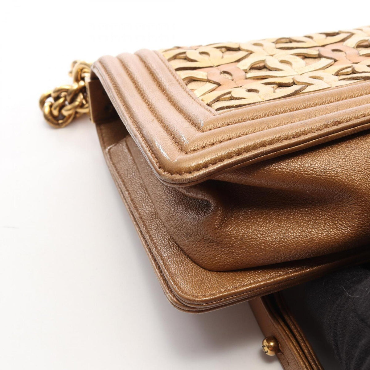 Chanel Boy Chanel Brown Leather Handbag Shoulder Bag (Pre-Owned)