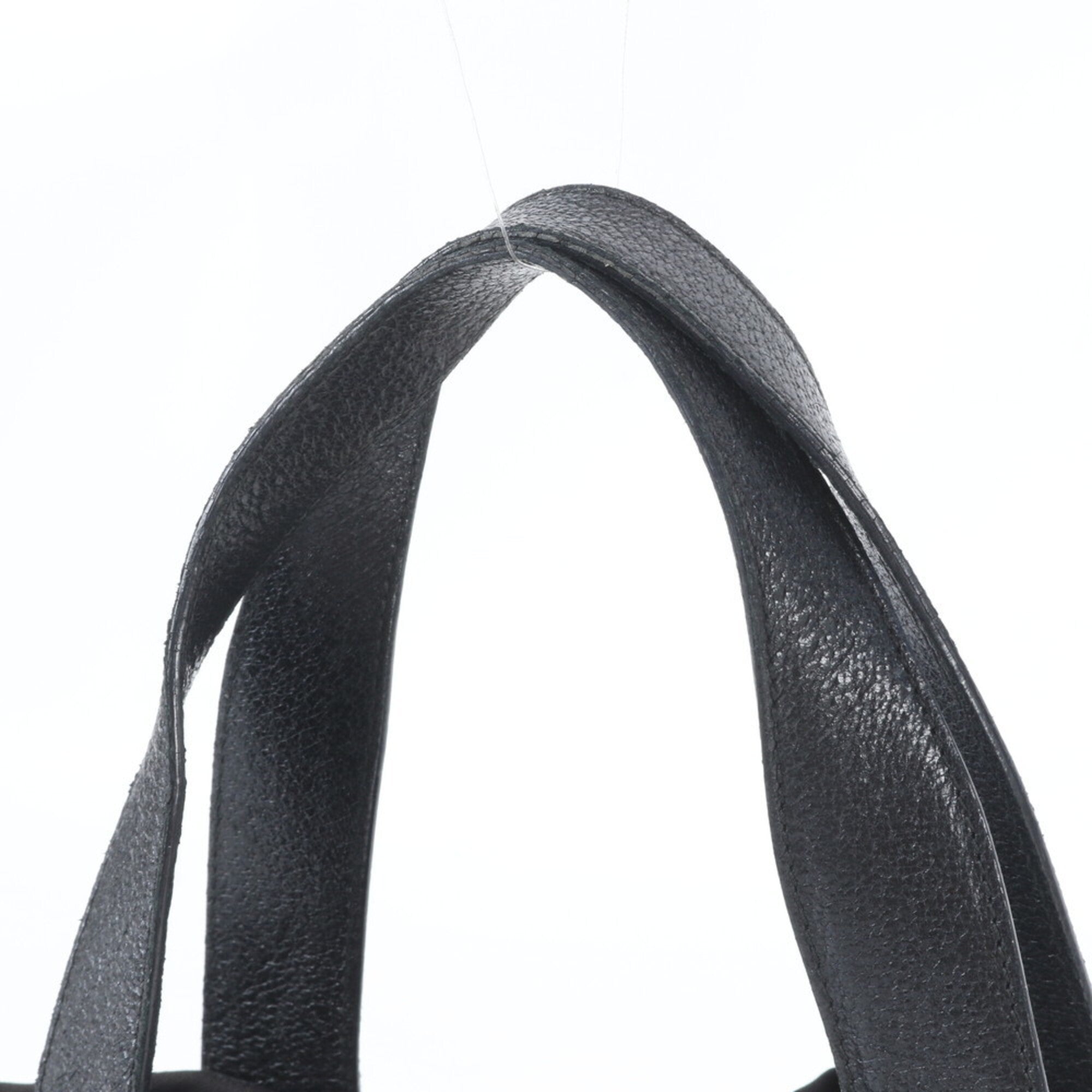 Bvlgari Black Leather Canvas Handbag Pouch Tote Bag (Pre-Owned)