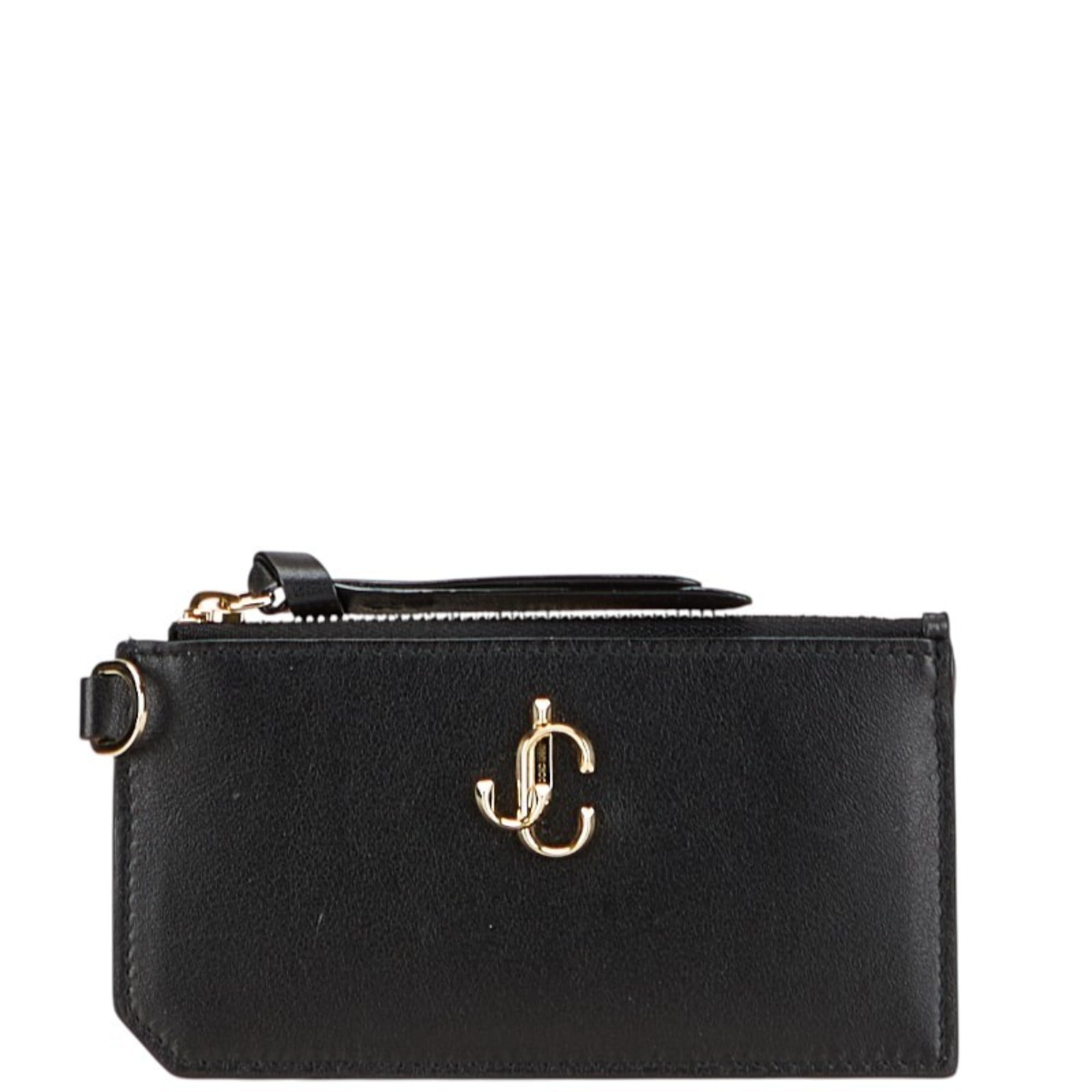 Jimmy Choo Black Leather Coin Purse/Coin Case (Pre-Owned)