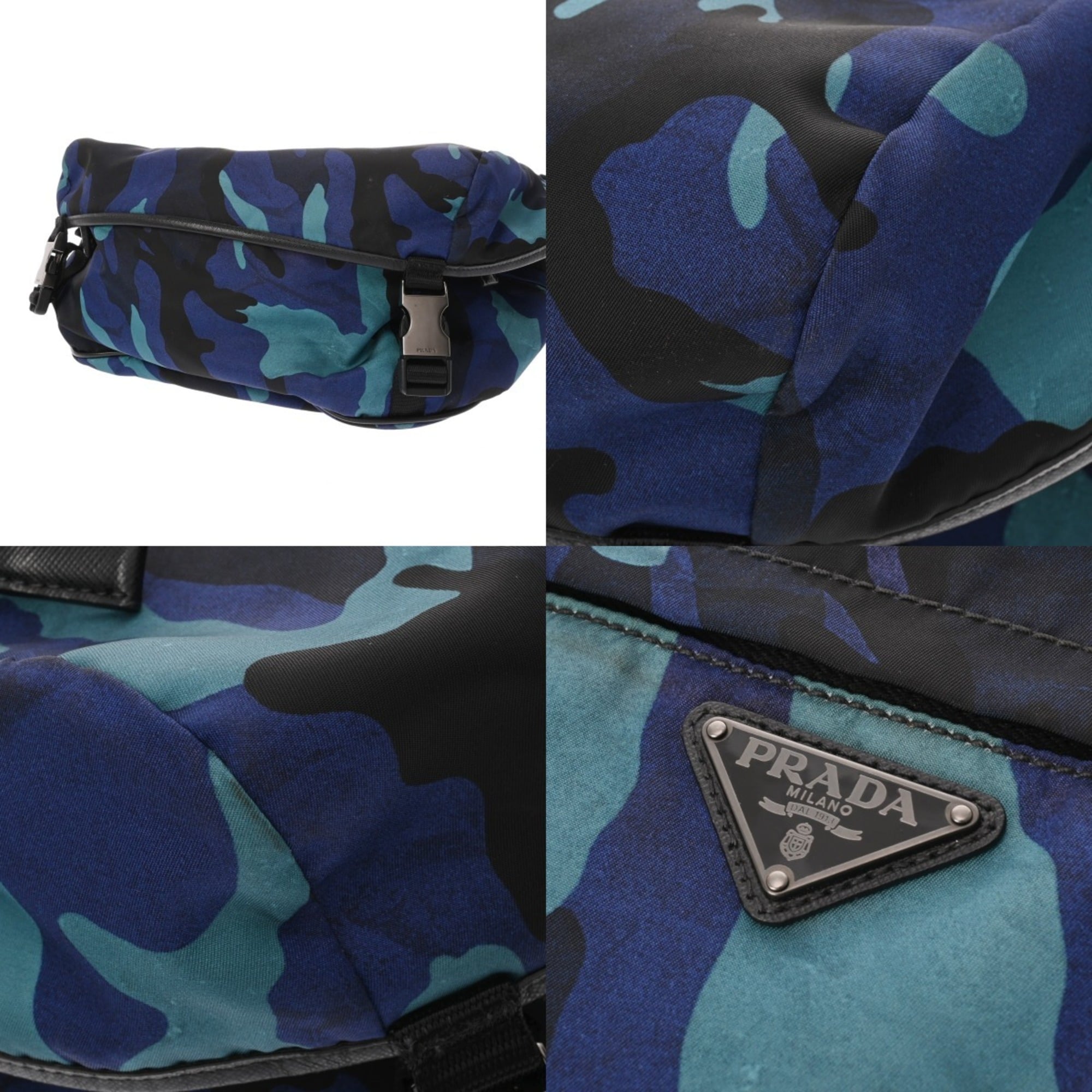 Prada Blue Nylon Shoulder Bag (Pre-Owned)