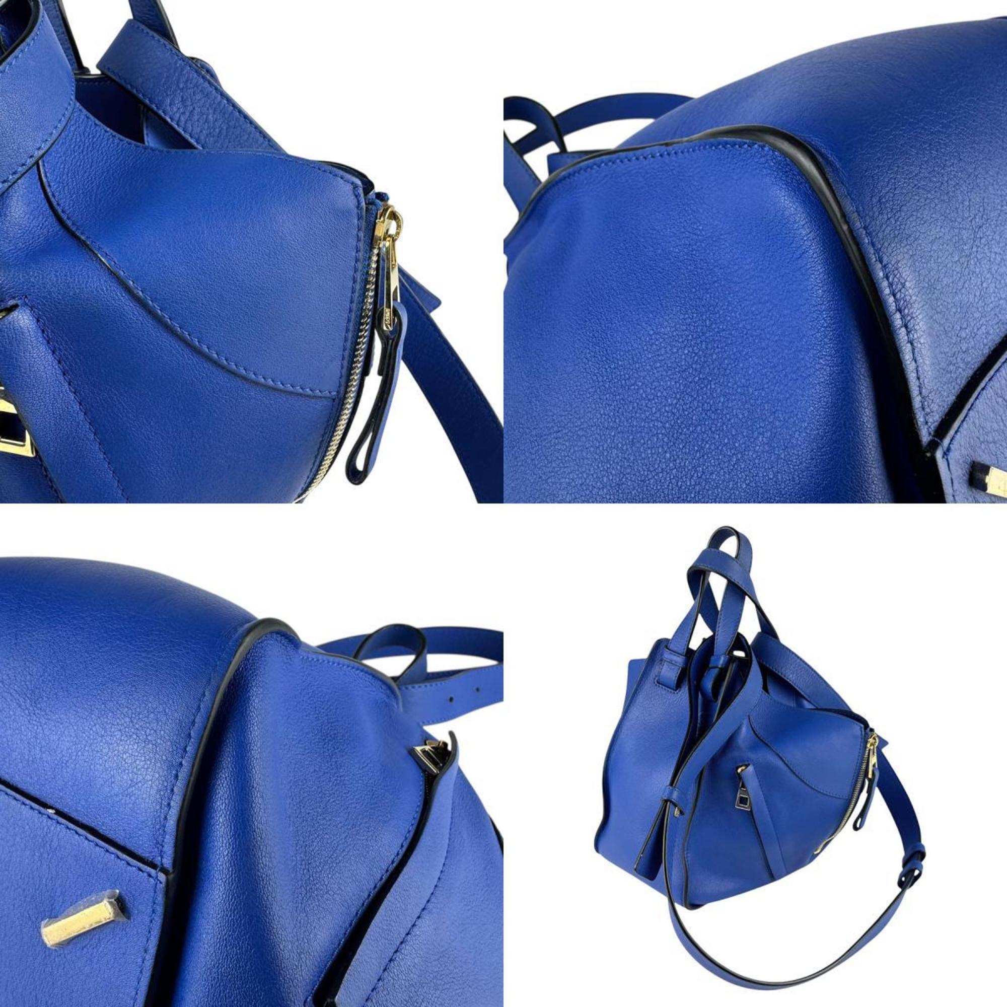 Loewe Blue Leather Handbag Shoulder Bag (Pre-Owned)