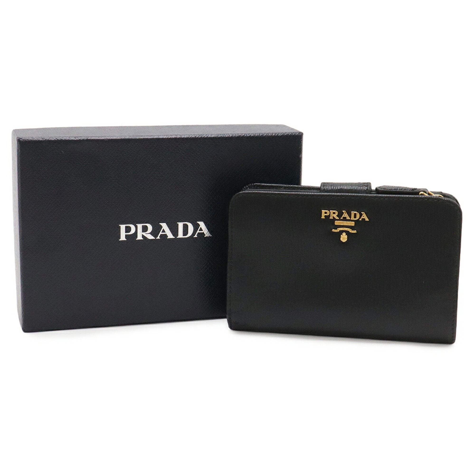 Prada Black Nero Leather Wallet (Bi-Fold) (Pre-Owned)