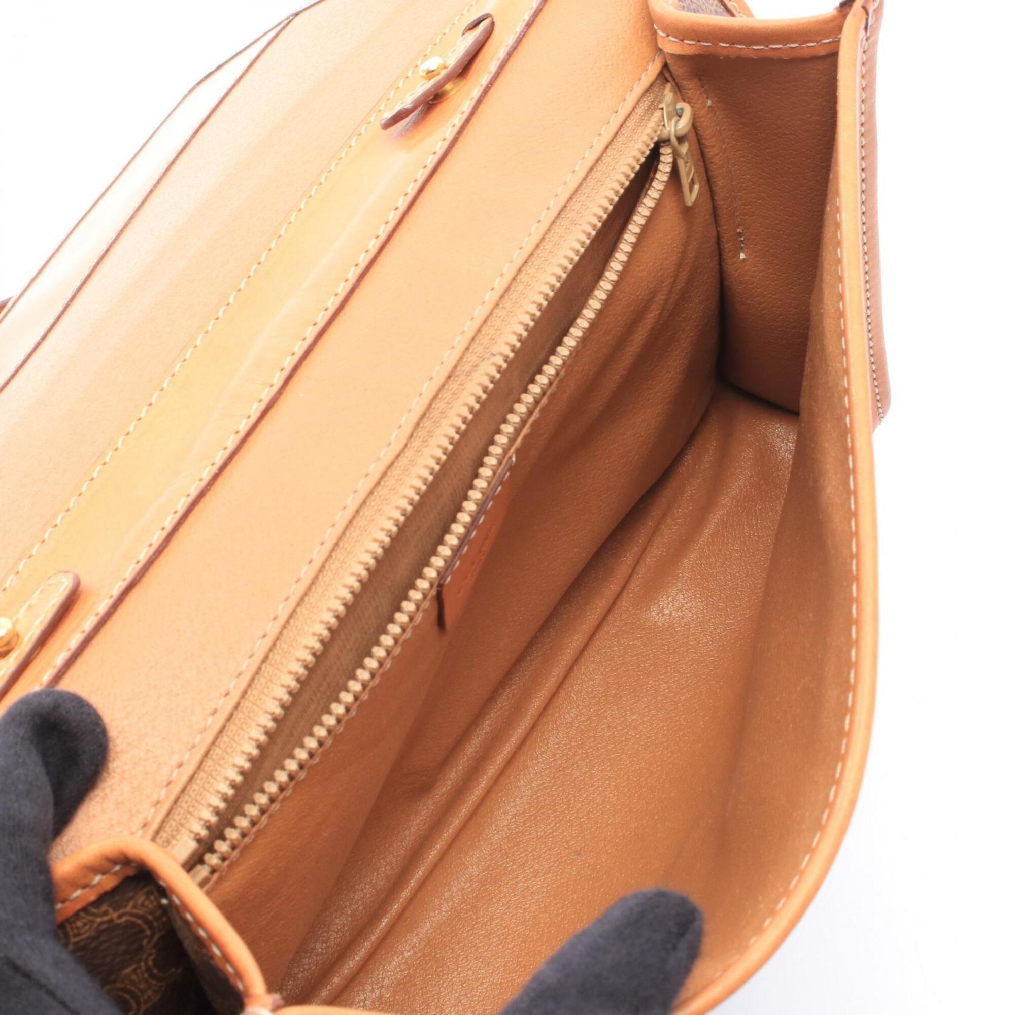 Celine Brown Coated Canvas Pvc Leather Handbag Shoulder Bag (Pre-Owned)