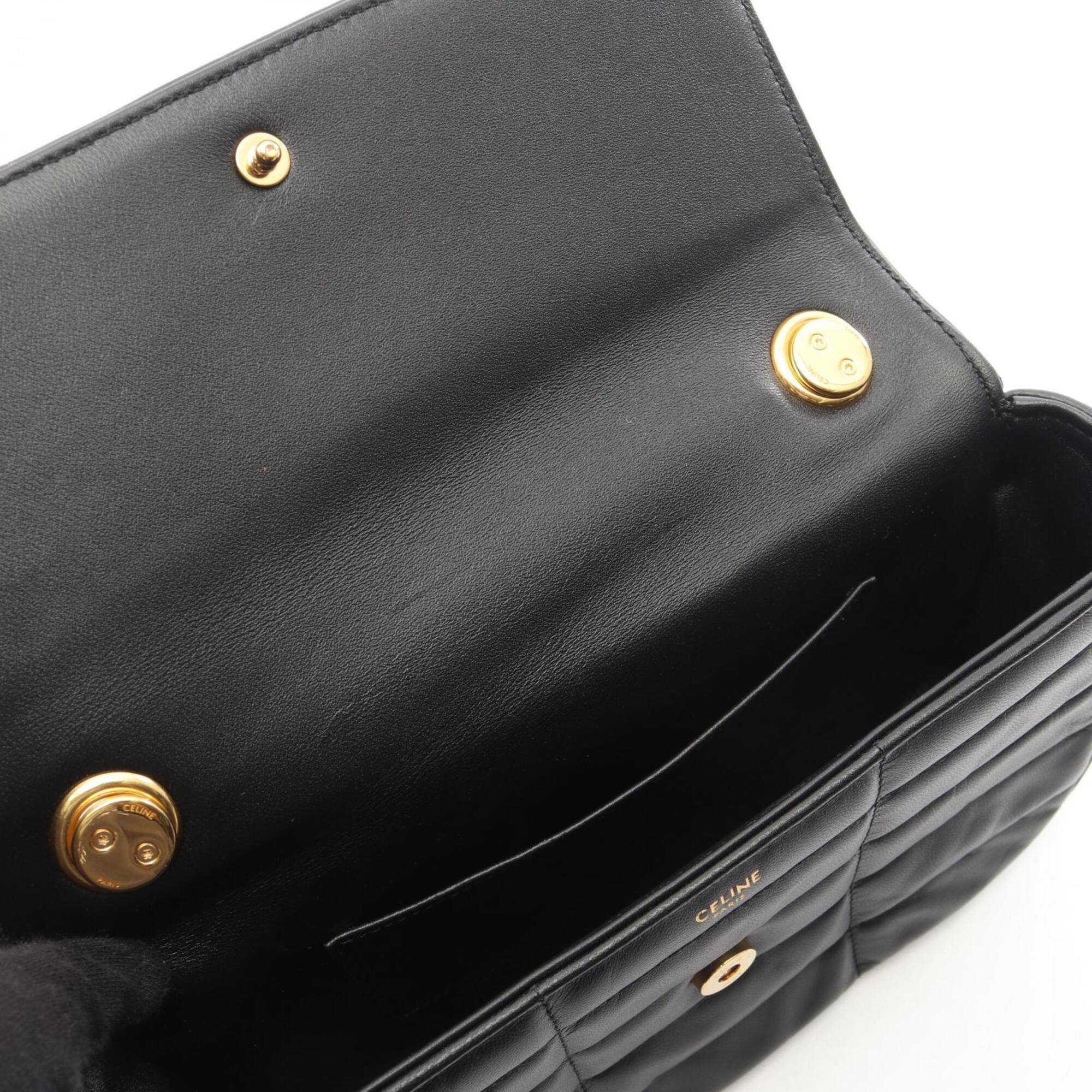 Celine Black Leather Handbag Shoulder Bag (Pre-Owned)