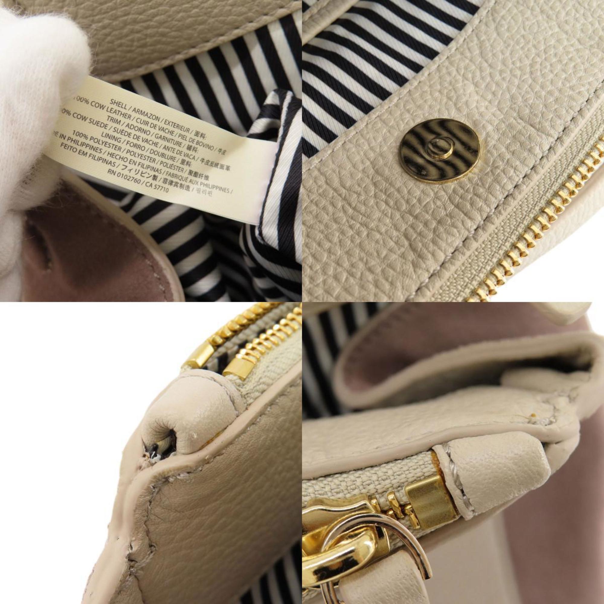 Kate Spade Beige Pink Leather Suede Tote Bag (Pre-Owned)