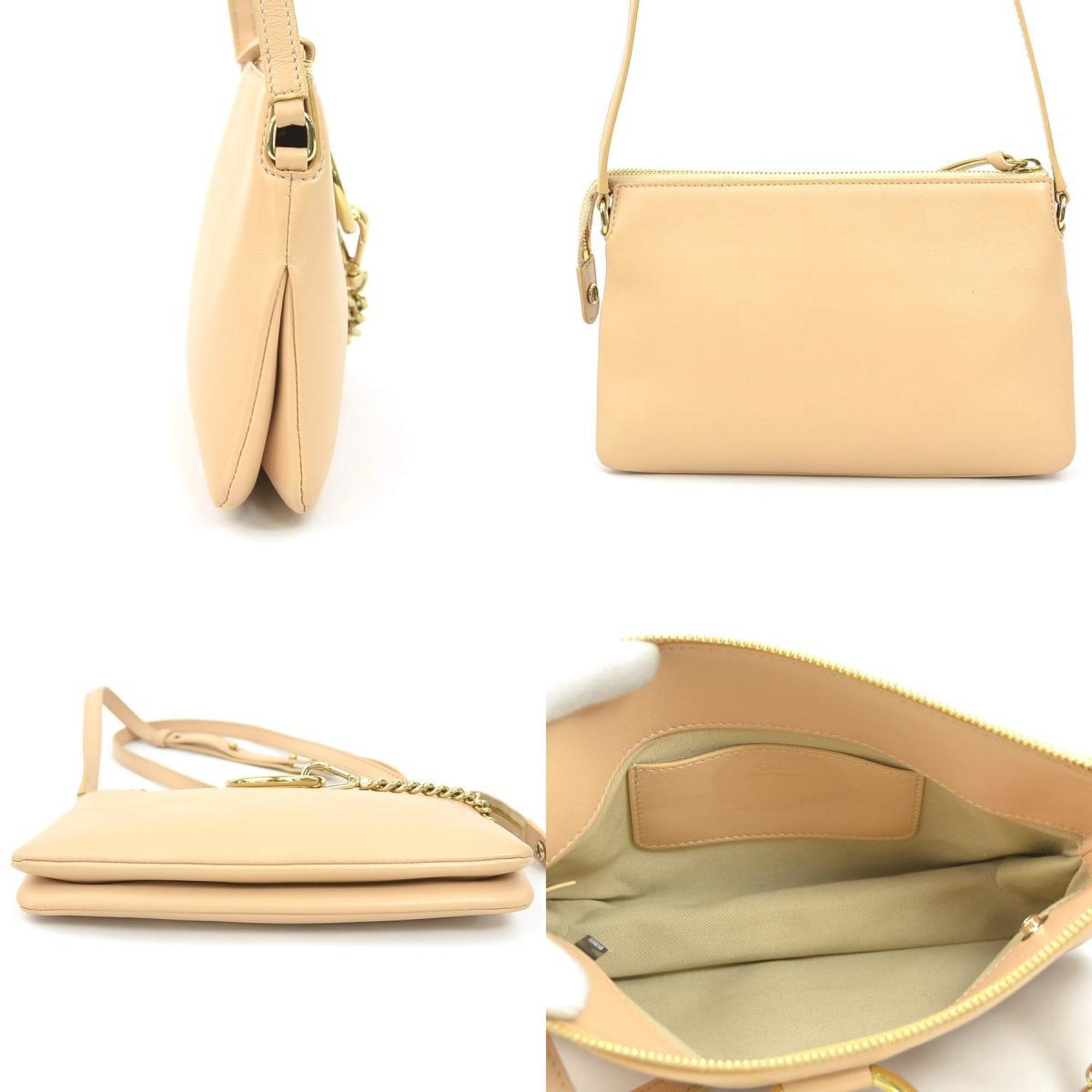 Chloé Pink Beige Leather Shoulder Bag (Pre-Owned)