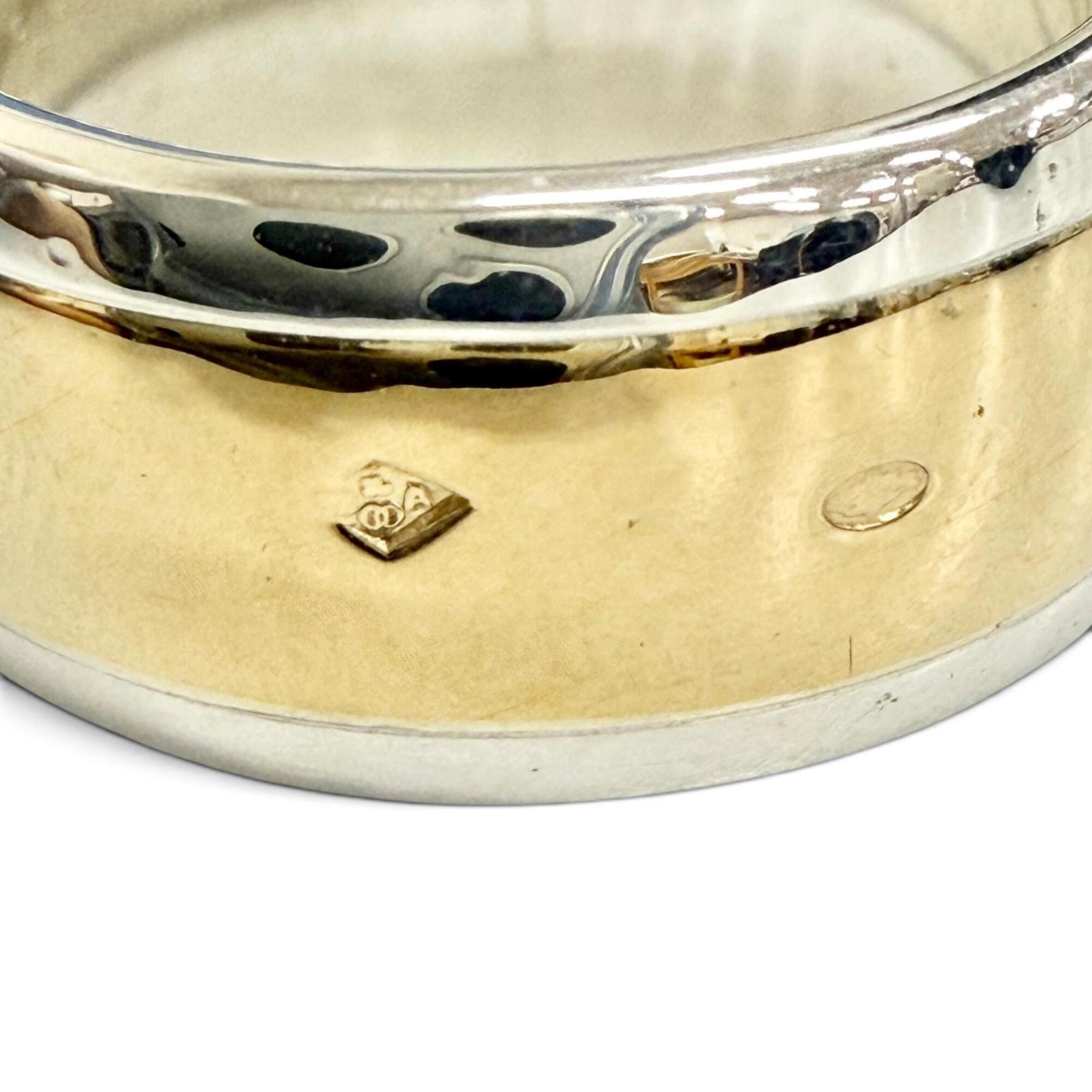 Hermes Gold Silver Gold (18K) Silver 925 Band Ring (Pre-Owned)