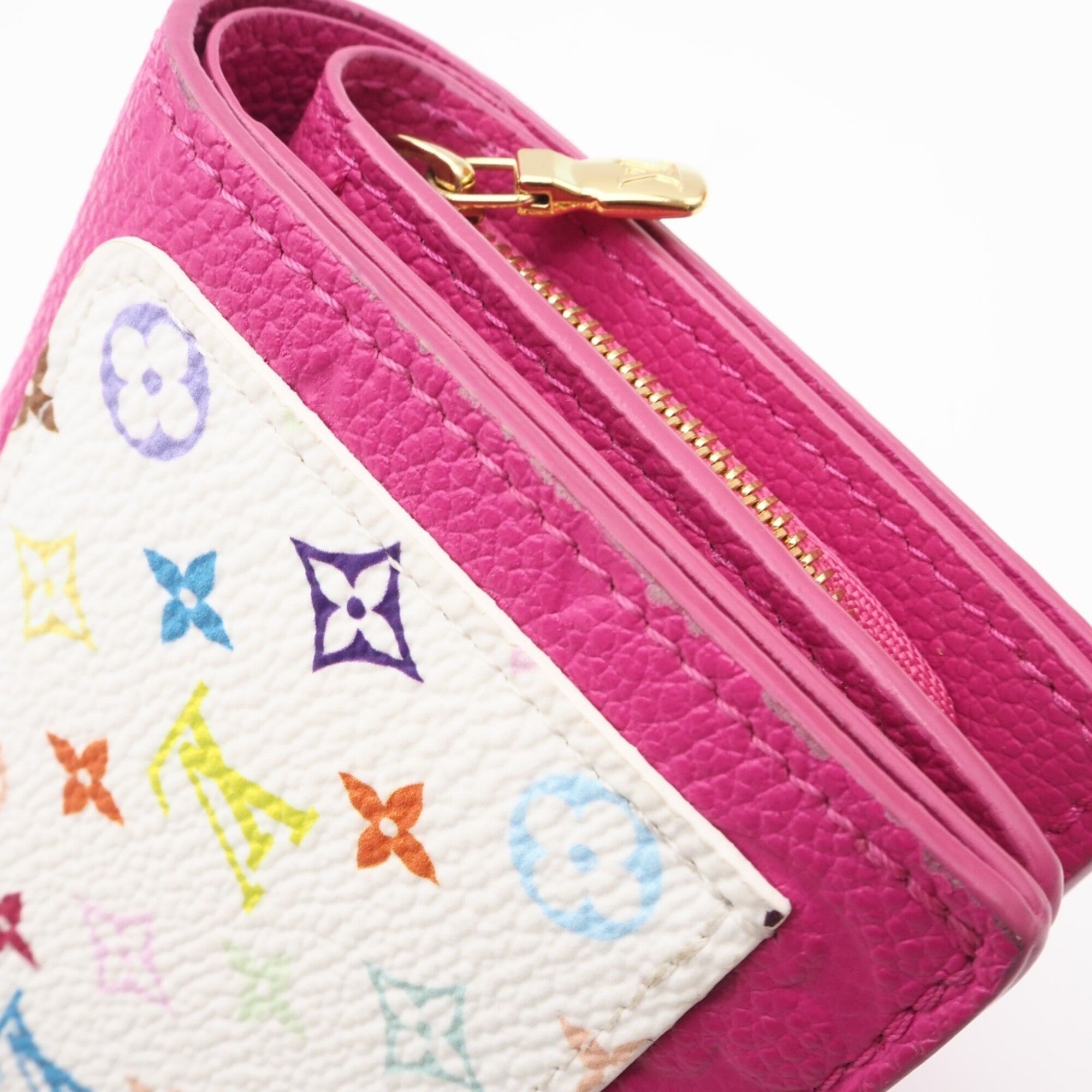 Louis Vuitton Multi-Color Pink Leather Wallet (Bi-Fold) (Pre-Owned)