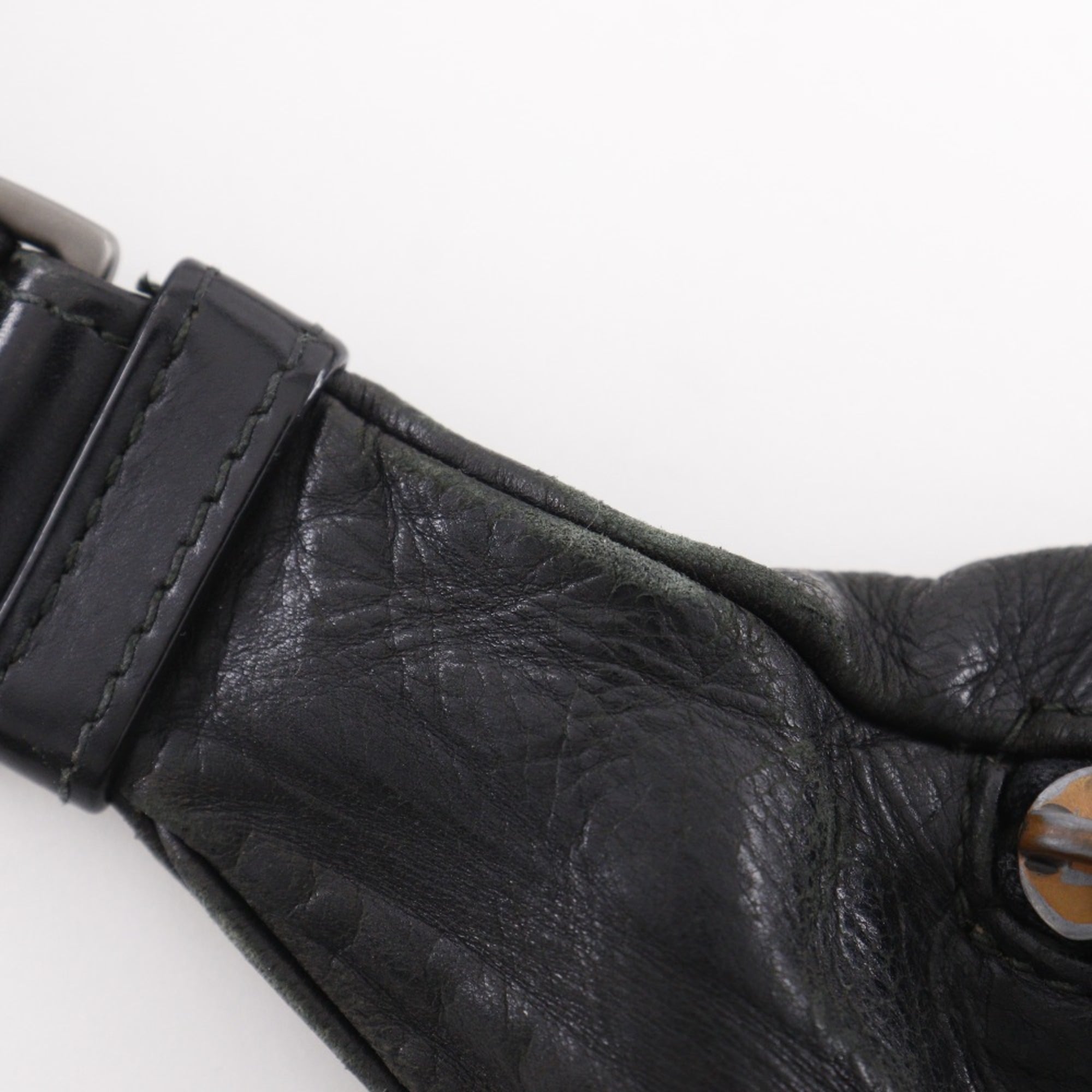 Bottega Veneta Black Leather Shoulder Bag Sling Bag (Pre-Owned)
