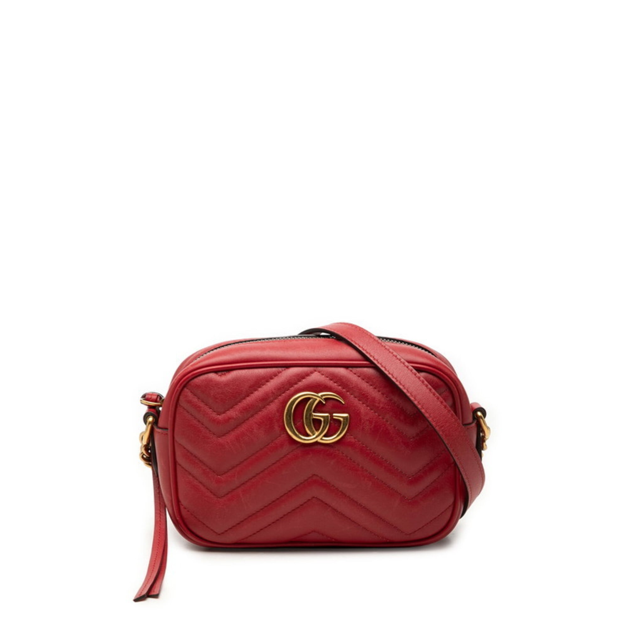 Gucci Red Color Quilting Shoulder Bag (Pre-Owned)