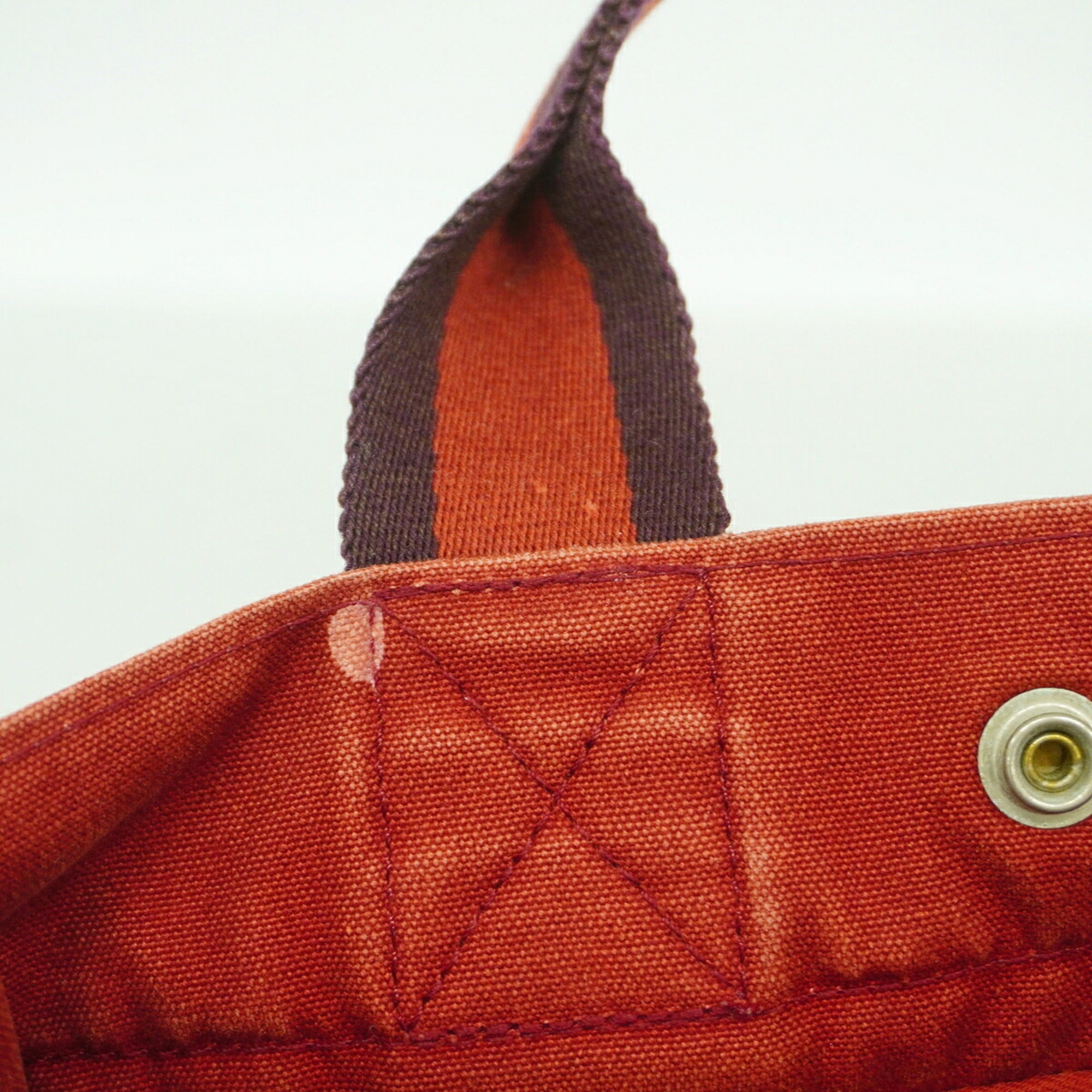 Hermes Red Color Canvas Handbag (Pre-Owned)