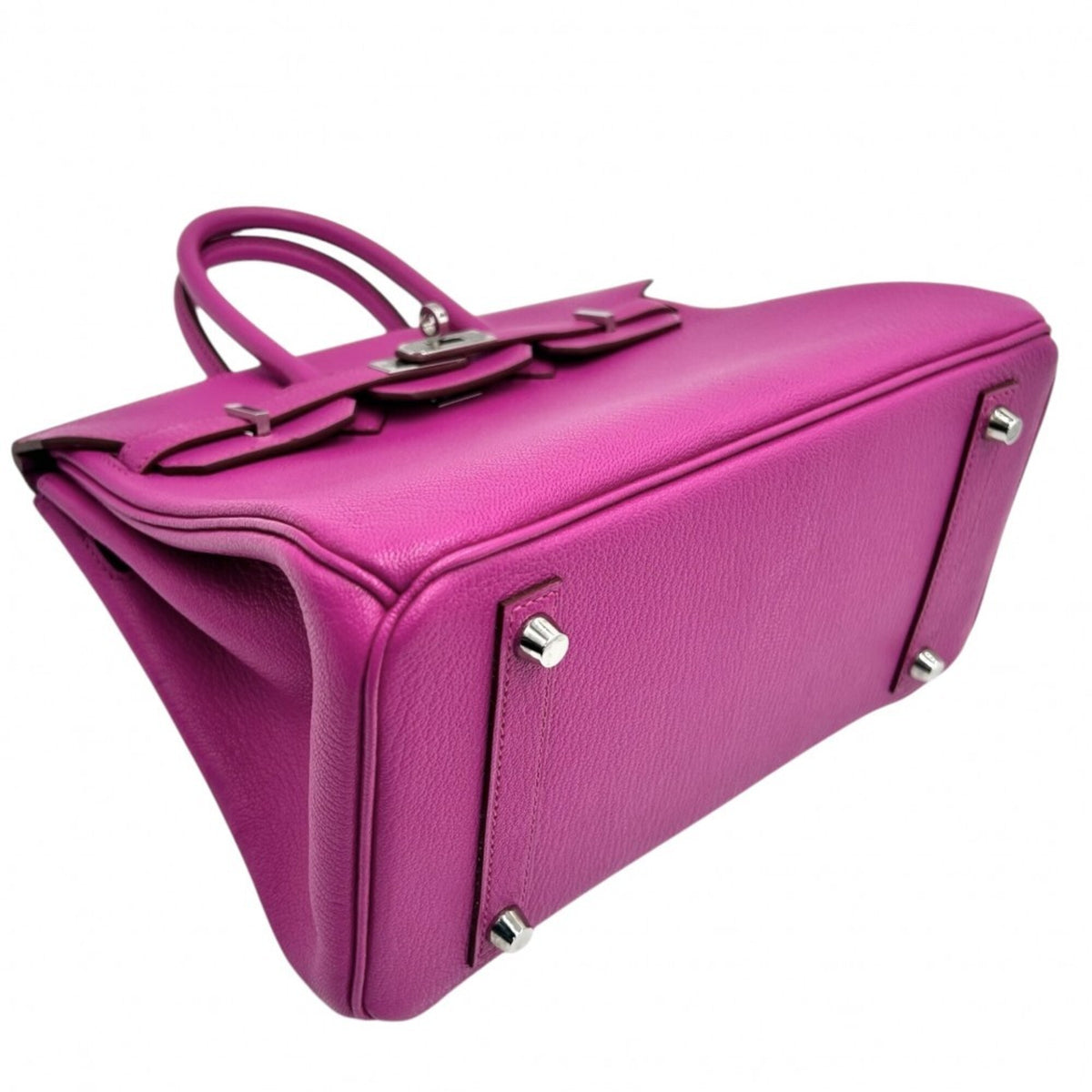 Hermes Purple Chevre Leather Handbag (Pre-Owned)