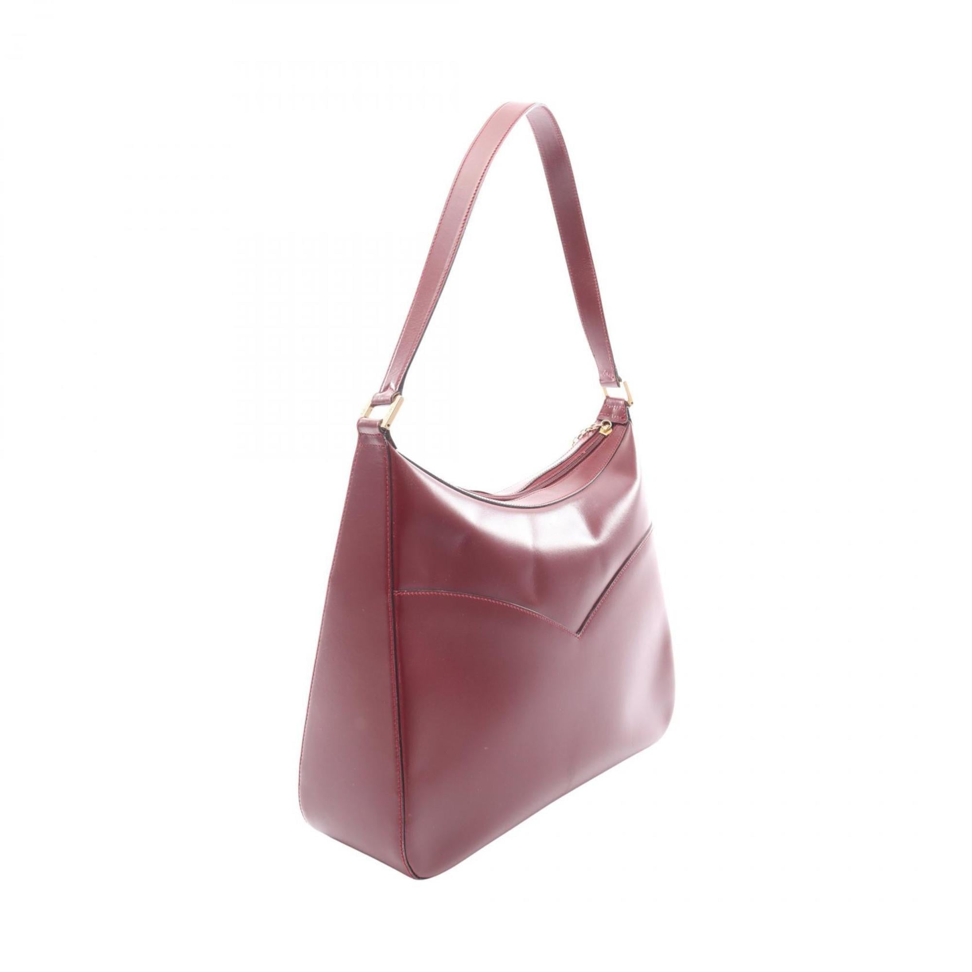 Yves Saint Laurent Bordeaux Leather Handbag Shoulder Bag (Pre-Owned)