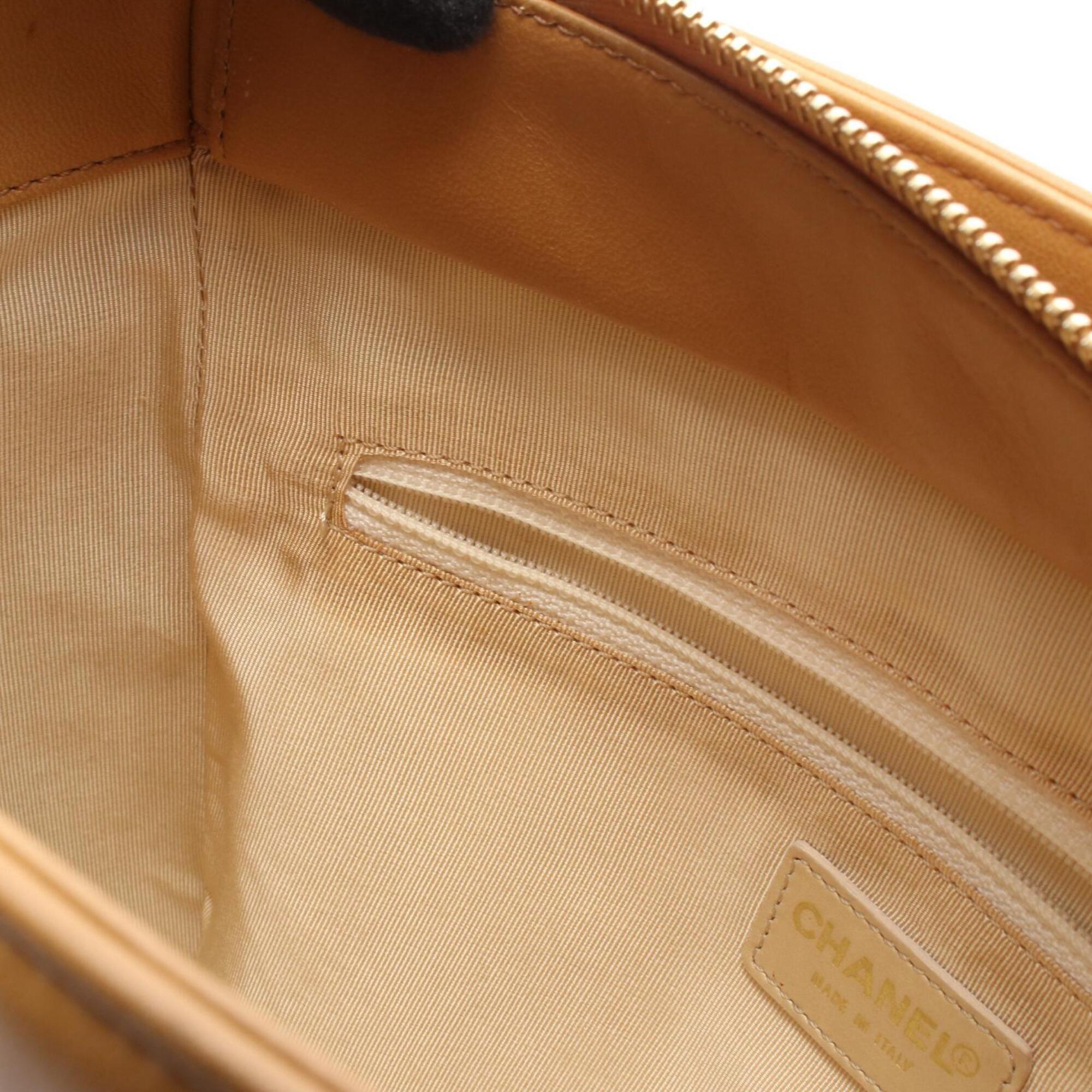 Chanel Beige Leather Handbag Tote Bag (Pre-Owned)