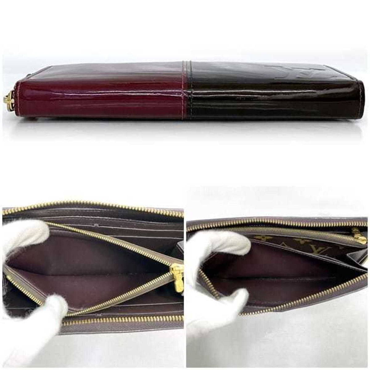 Louis Vuitton Amarante Bordeaux Brown Patent Leather Monogram Canvas Coin Purse/Coin Case (Pre-Owned)