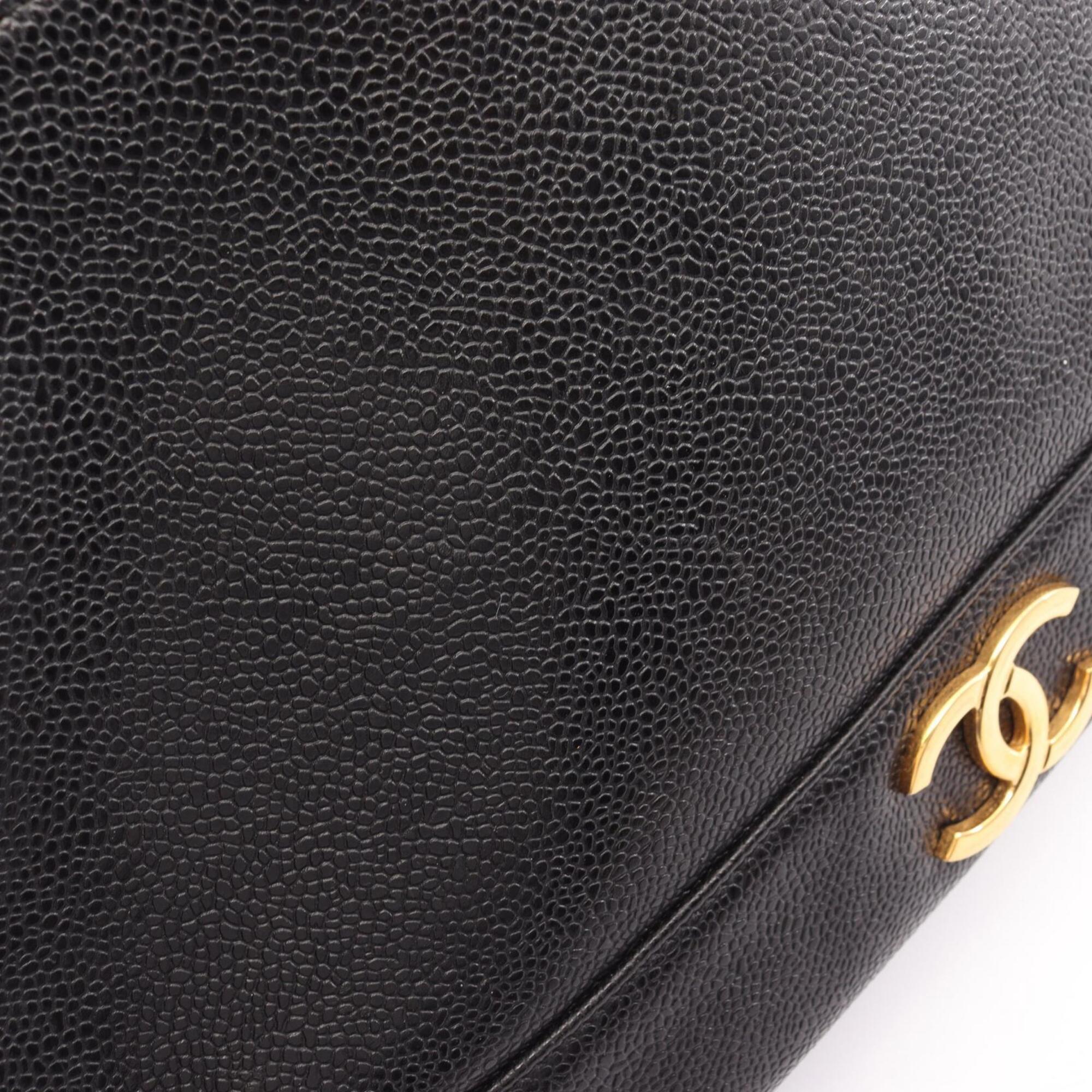 Chanel Black Grained Calfskin Handbag Tote Bag (Pre-Owned)
