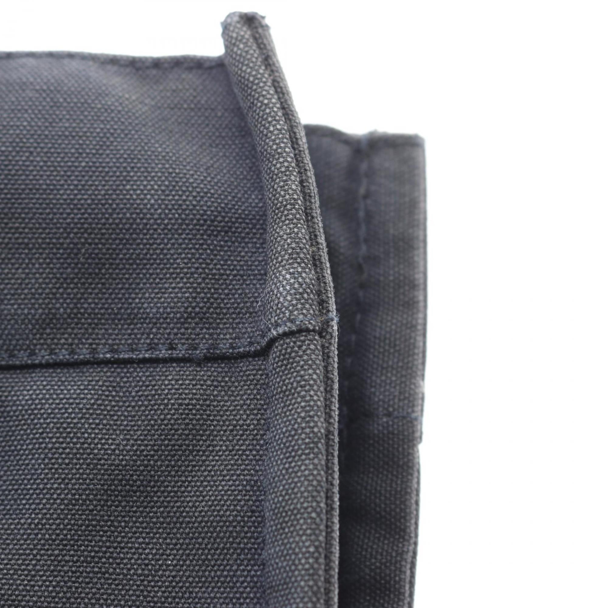 Hermes Brown Navy Canvas Tote Bag (Pre-Owned)