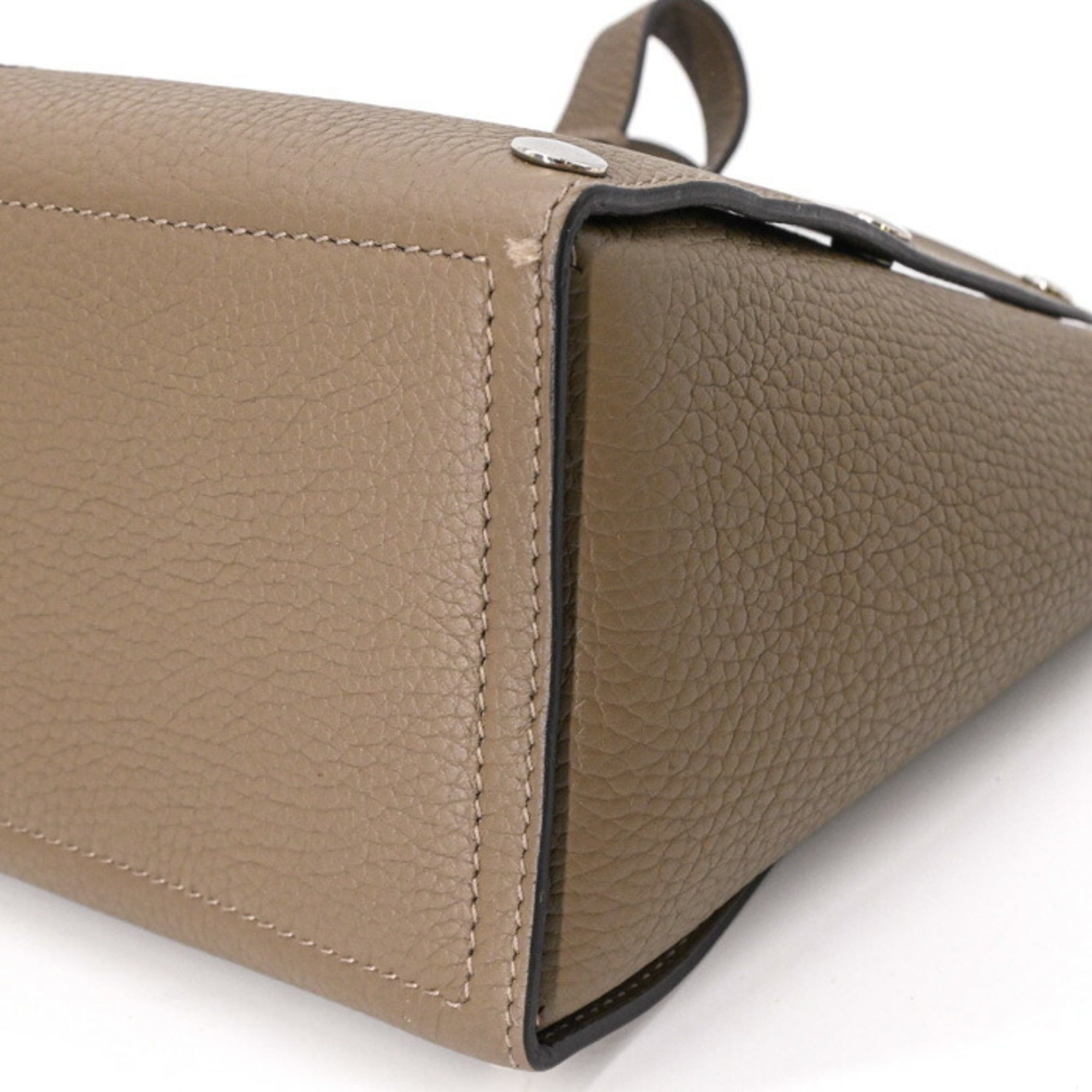 Hermes Etoupe Gray Taurillon Clemence Leather Handbag (Pre-Owned)