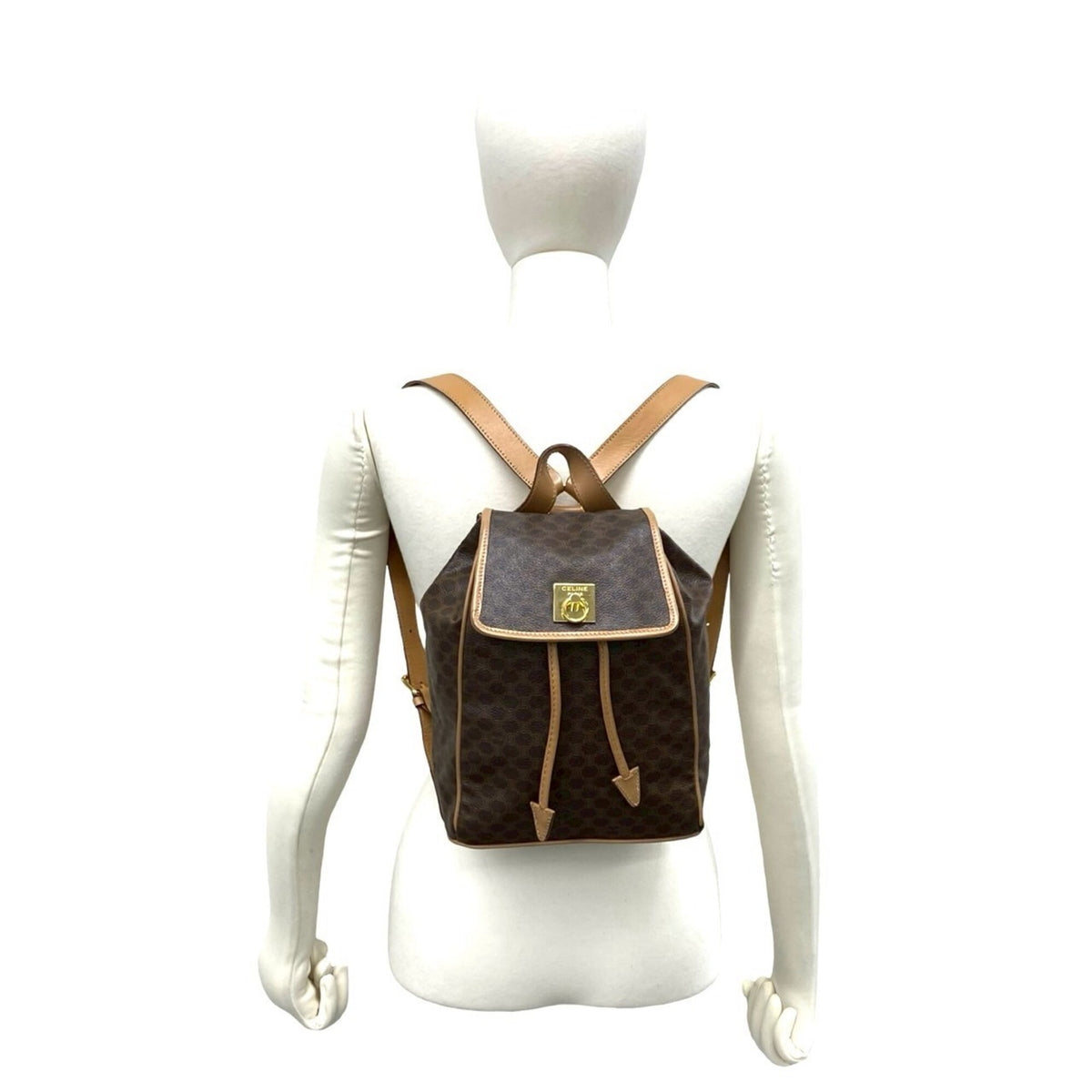 Celine Brown Leather Pvc Backpack (Pre-Owned)