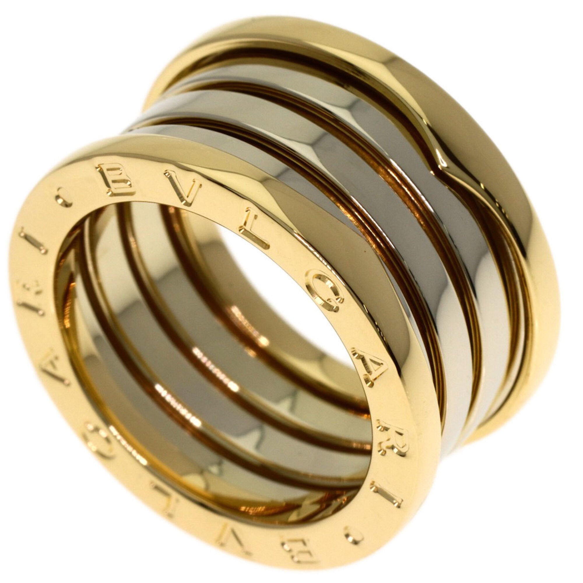 Bvlgari Yellow Gold (18K) White Gold (18K) Band Ring (Pre-Owned)