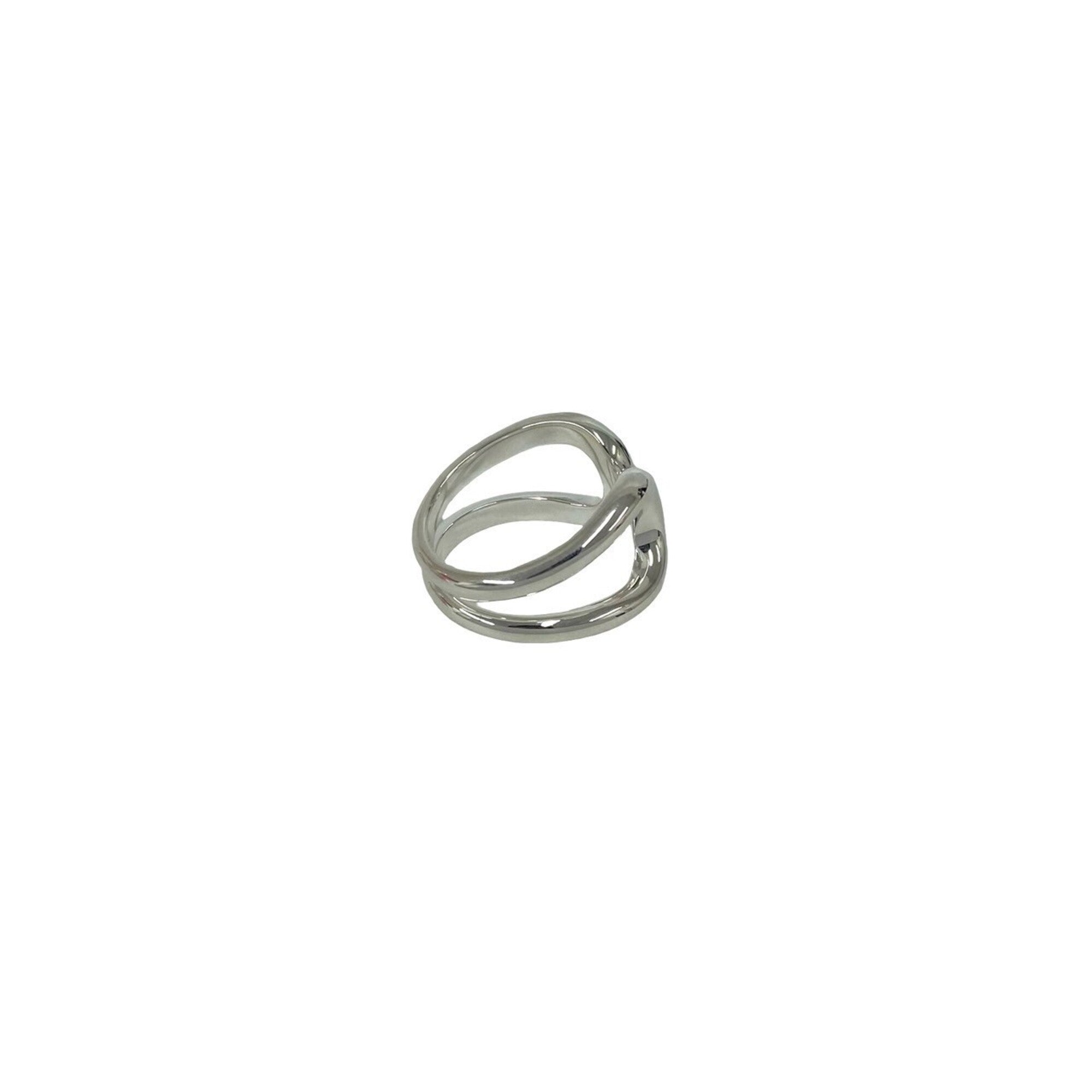 Hermes Silver Silver 925 Band Ring (Pre-Owned)