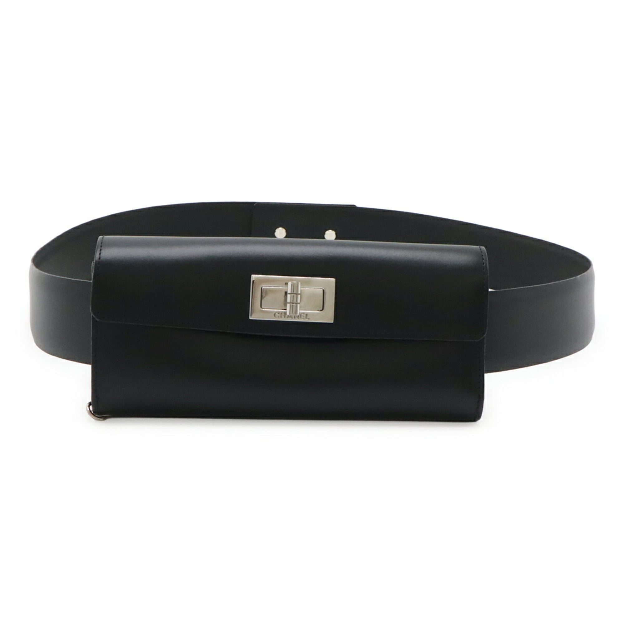 Chanel Black Leather Clutch Bag (Pre-Owned)