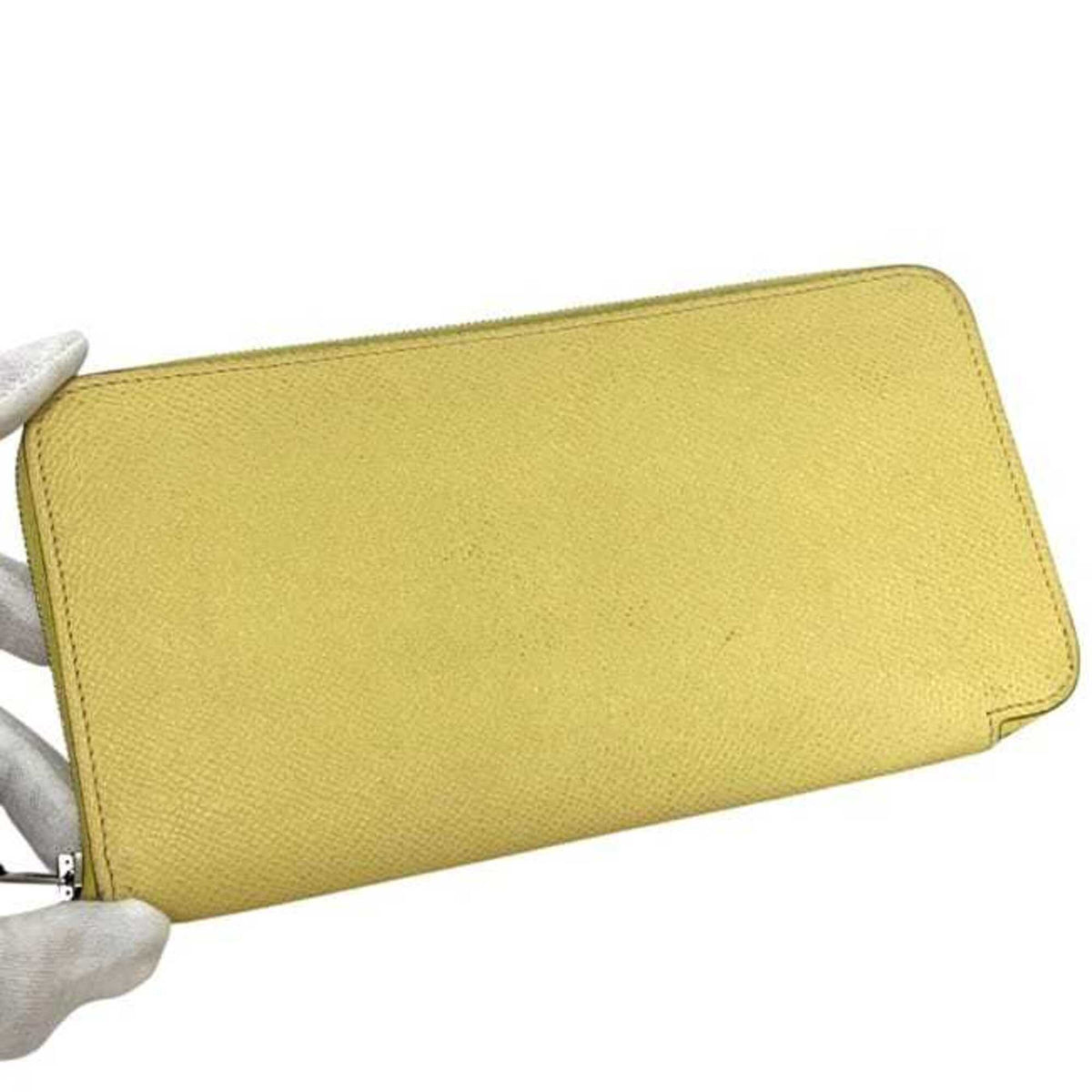 Hermes Lemon Yellow Yellow Leather Long Wallet (Bi-Fold) (Pre-Owned)
